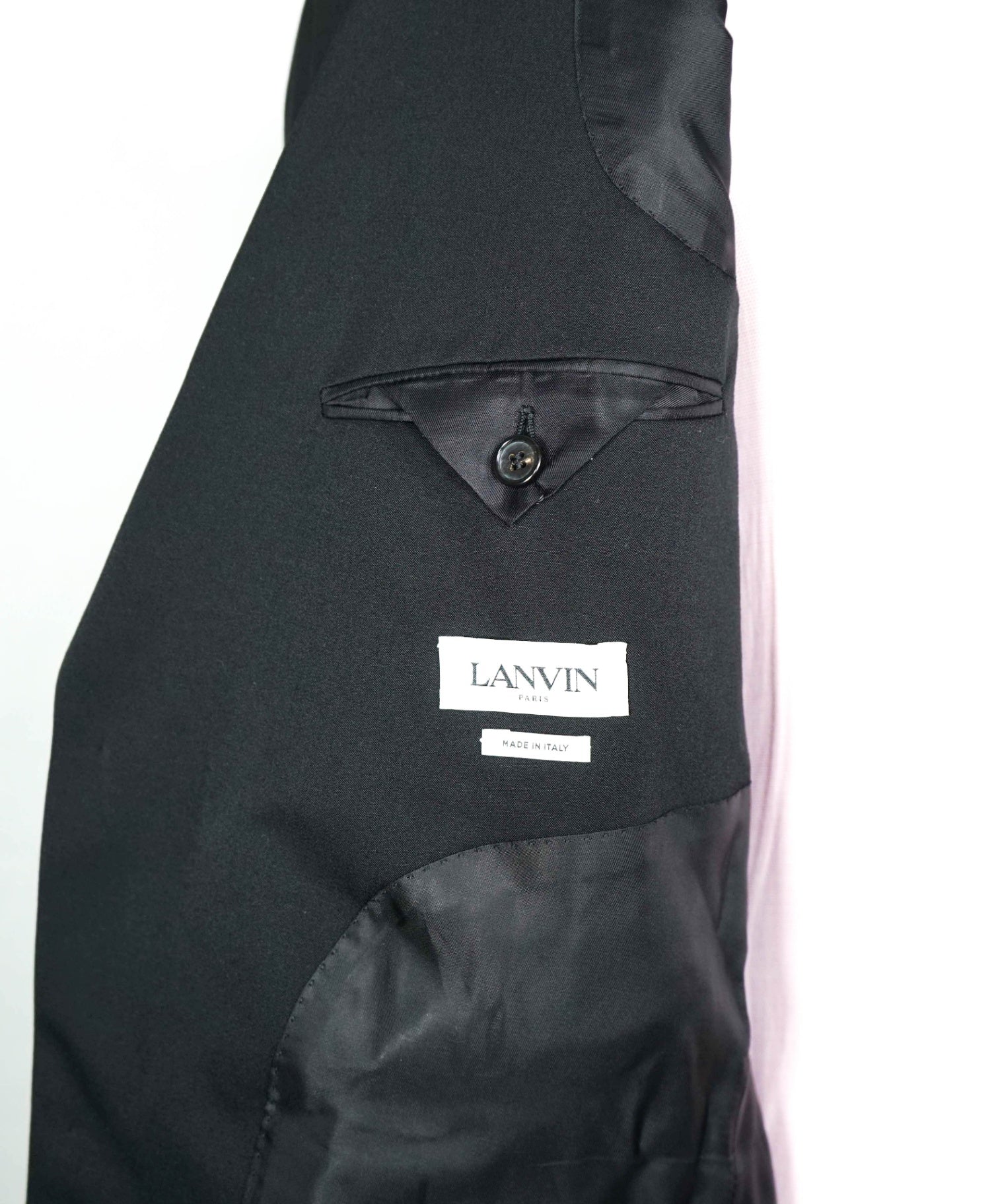 $3,550 LAVIN - Solid Black Embellished Applique Wool Dinner Jacket - 40R