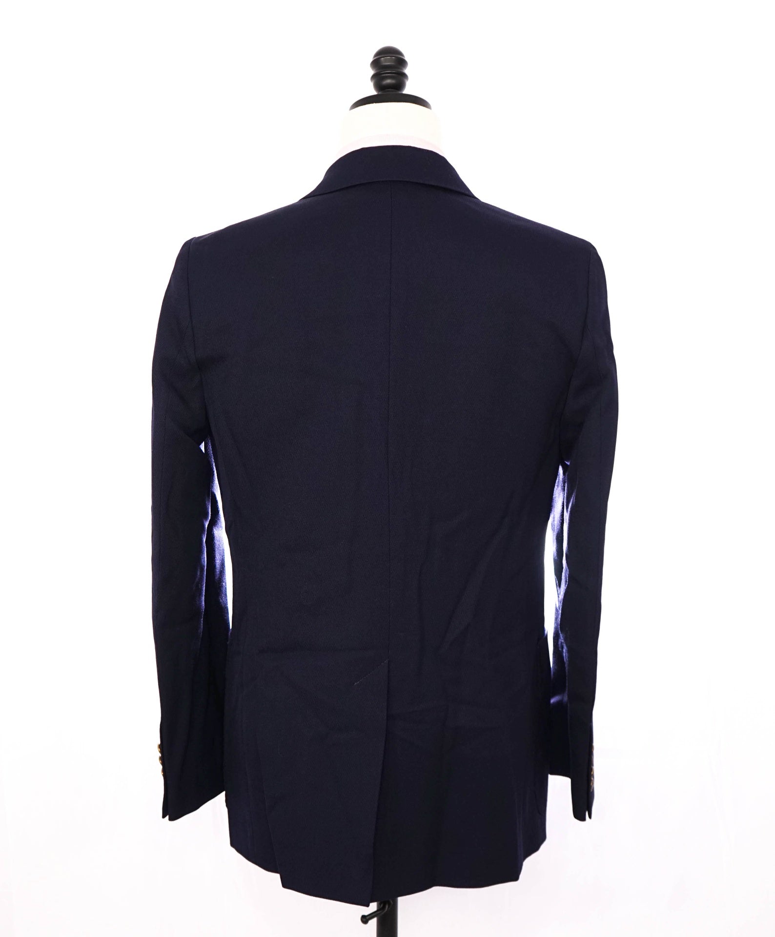 $1,345 AMI - Navy Blue Wool Double Breasted Blazer - 36R