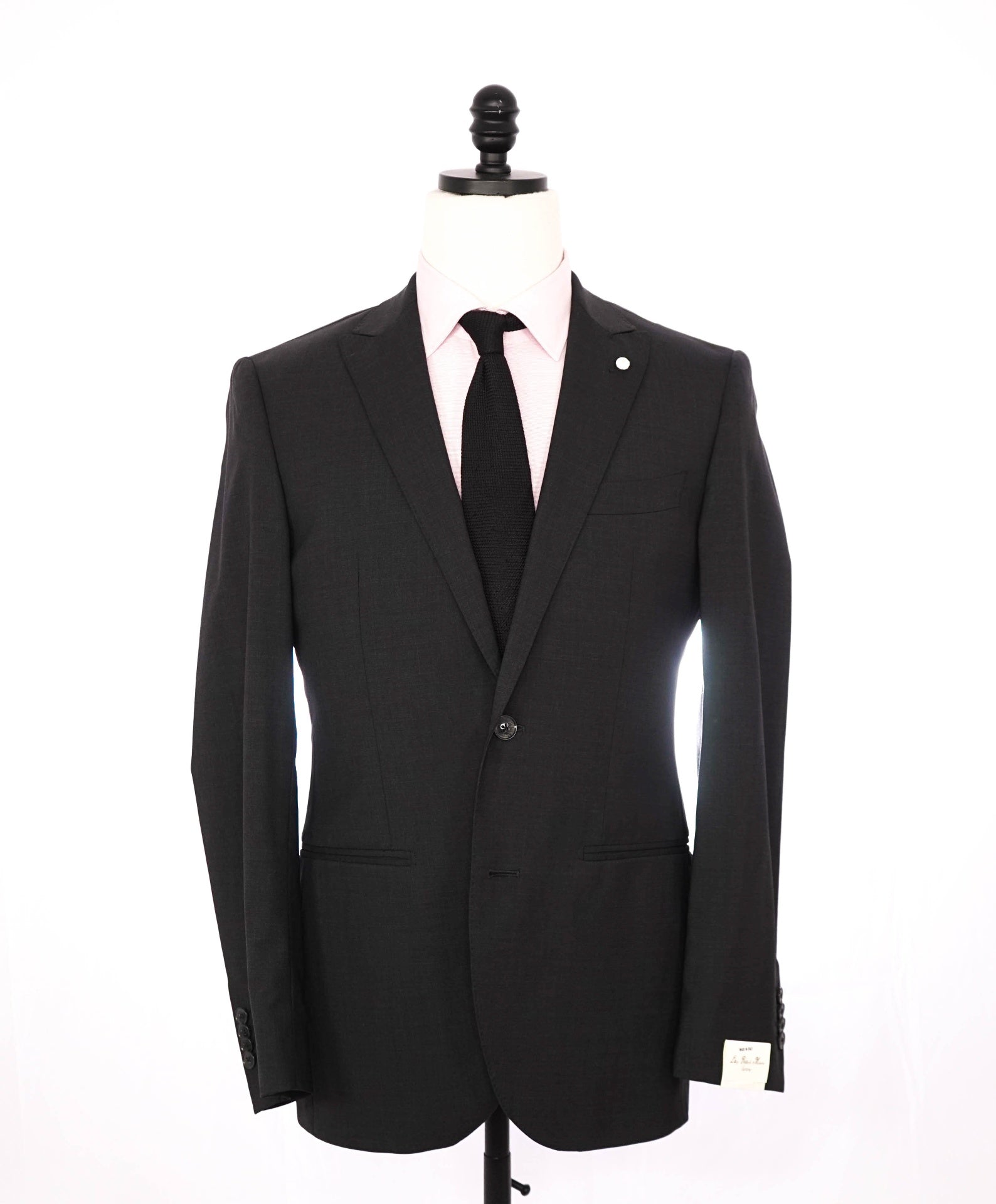 $1,515 LUIGI BIANCHI MANTOVA - Dark Gray Wool "Sartoria" Suit - 38R