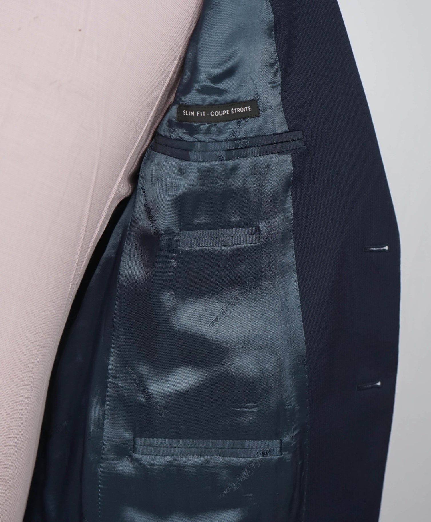 $1,295 ZEGNA for SAKS 5TH AVE - Navy Micro Herringbone Slim Suit - 40S