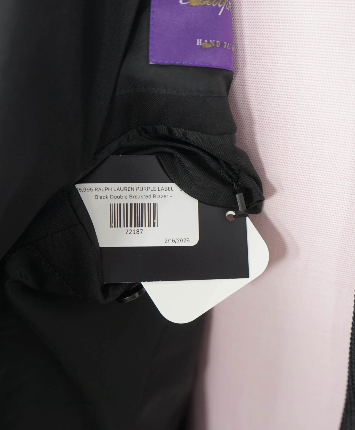$5,995 RALPH LAUREN PURPLE LABEL - Black Double Breasted Blazer - 42R