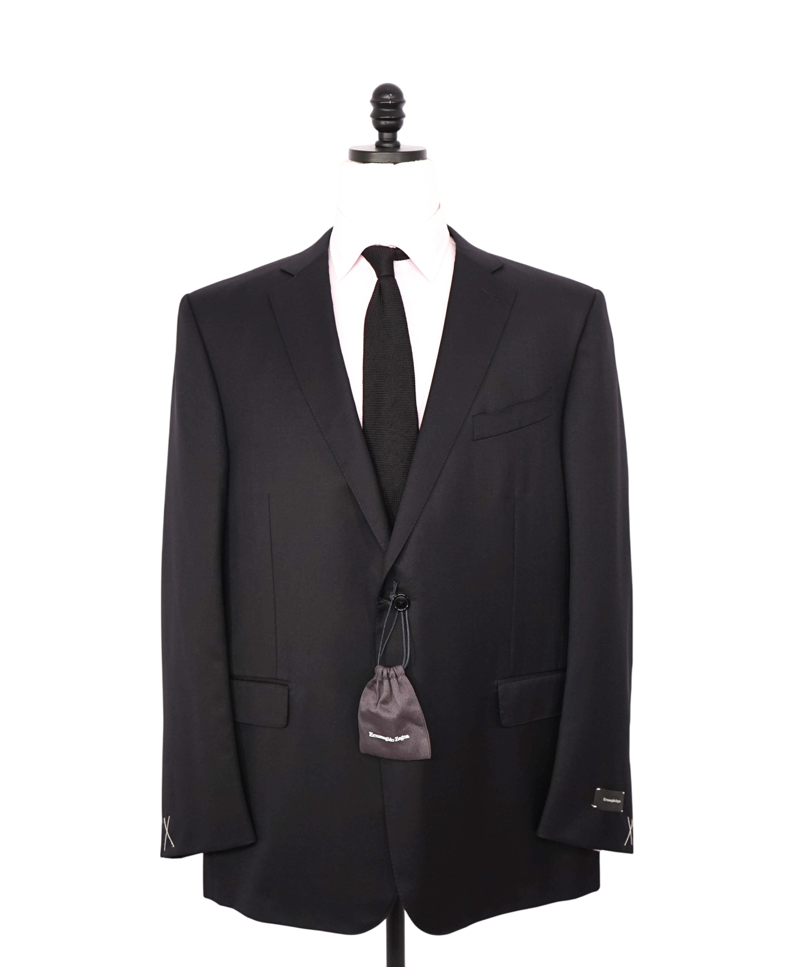 $3,950 ZEGNA - Black "MICRONSPHERE" Wool Suit - 52R US (62 EU)