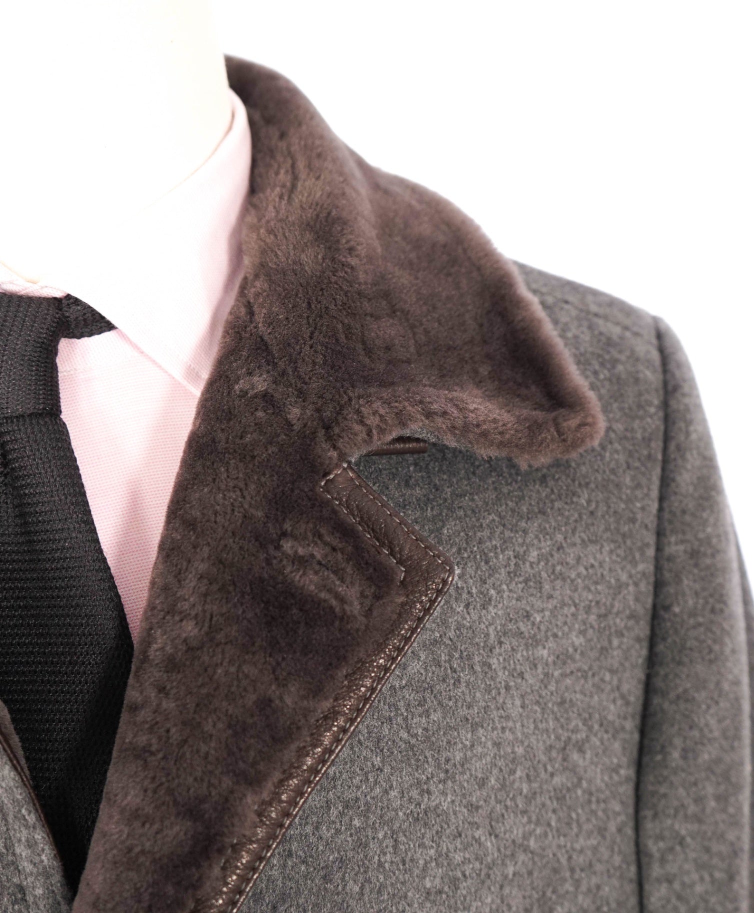 $2,495 VIVO - SHEARLING Gray Wool/Cashmere Overcoat - 42US (XL)