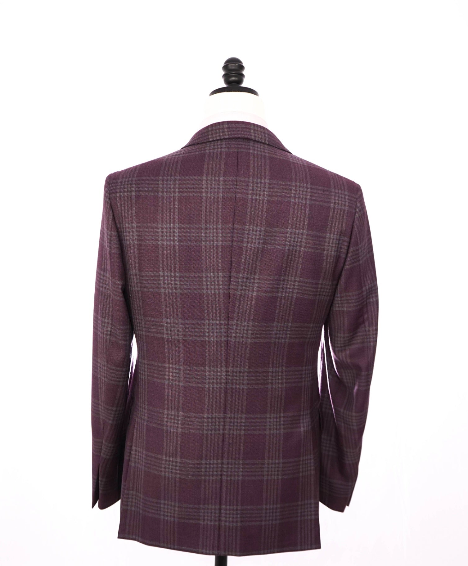 $3,295 ZEGNA - "ACHILLFARM" Plum Plaid Wool/Silk Blazer - 38R