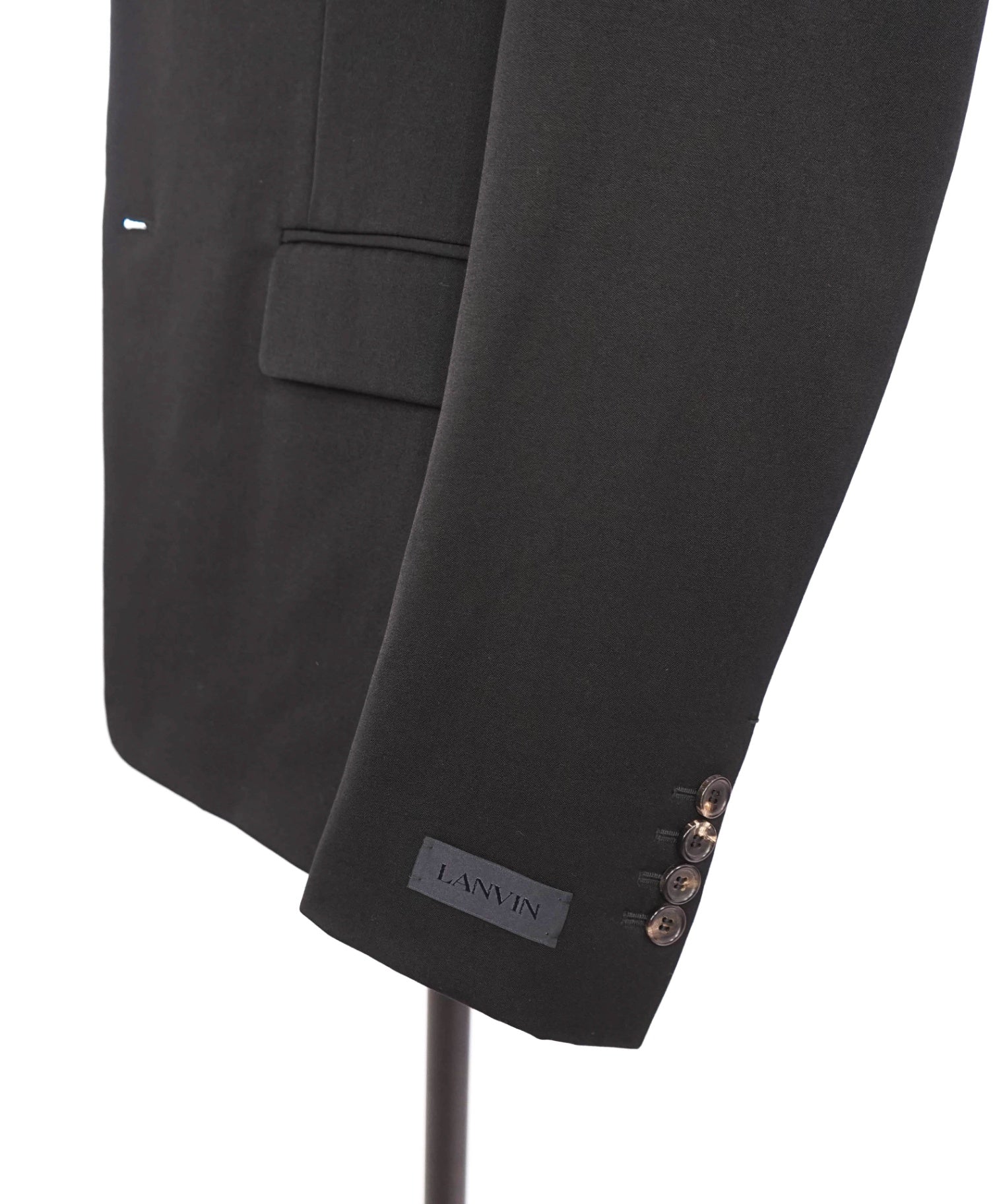 $3,550 LAVIN - Solid Black Embellished Applique Wool Dinner Jacket - 40R