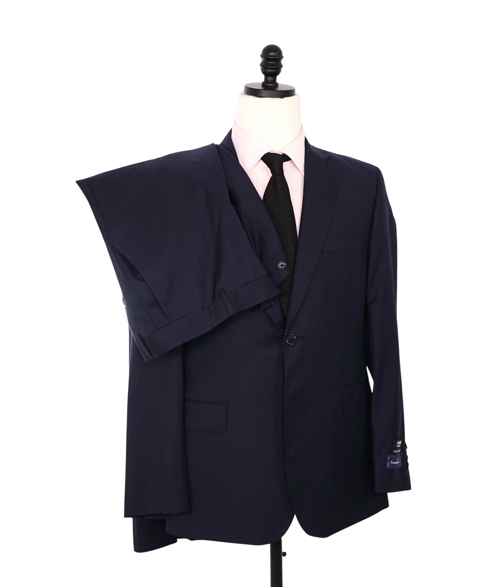 $1,295 ZEGNA for SAKS 5TH AVE - Navy Micro Herringbone Slim Suit - 40S