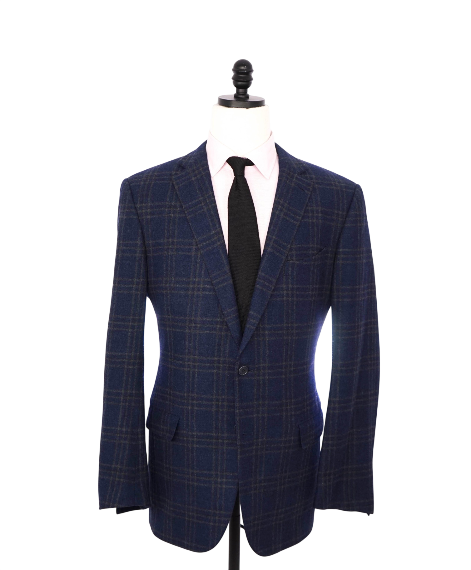 $3,695 ZEGNA - Navy Blue Plaid TROFEO Cashmere/Wool Blazer - 44L