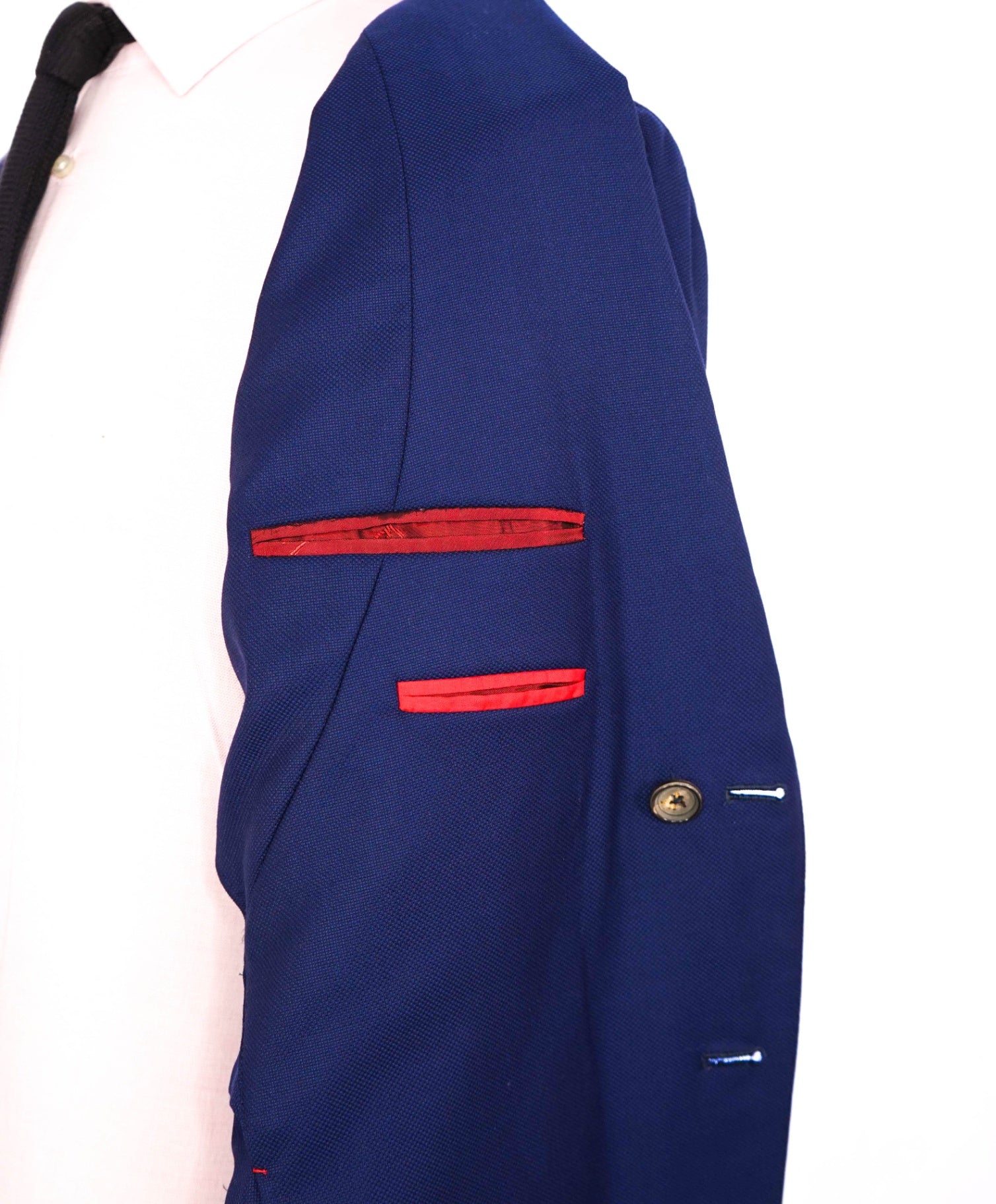 $4,695 ISAIA - Navy Blue Wool Double Breasted Blazer - 40R