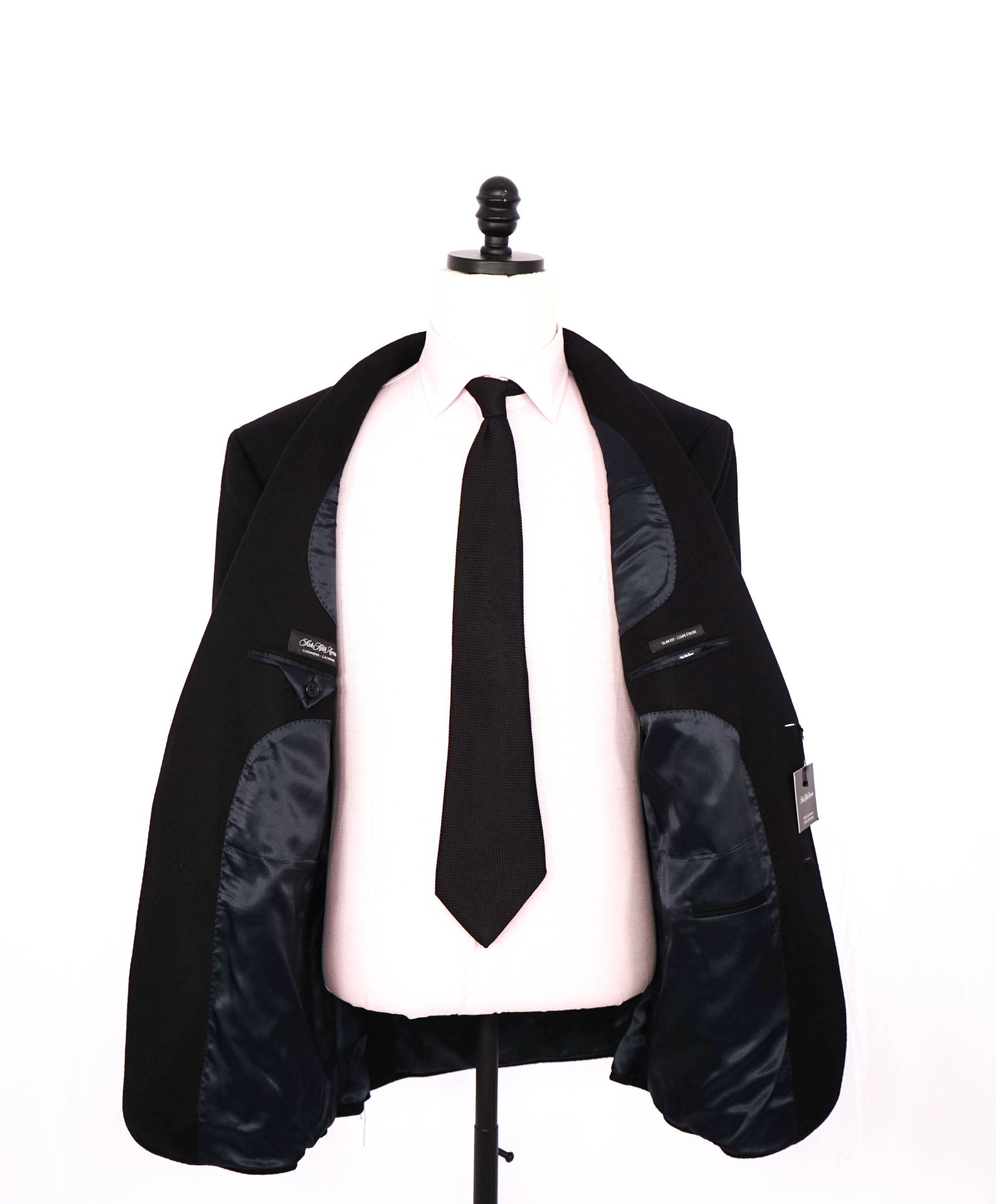 $1,195 SAKS FIFTH AVENUE - Black 100% Cashmere Slim Blazer - 44R