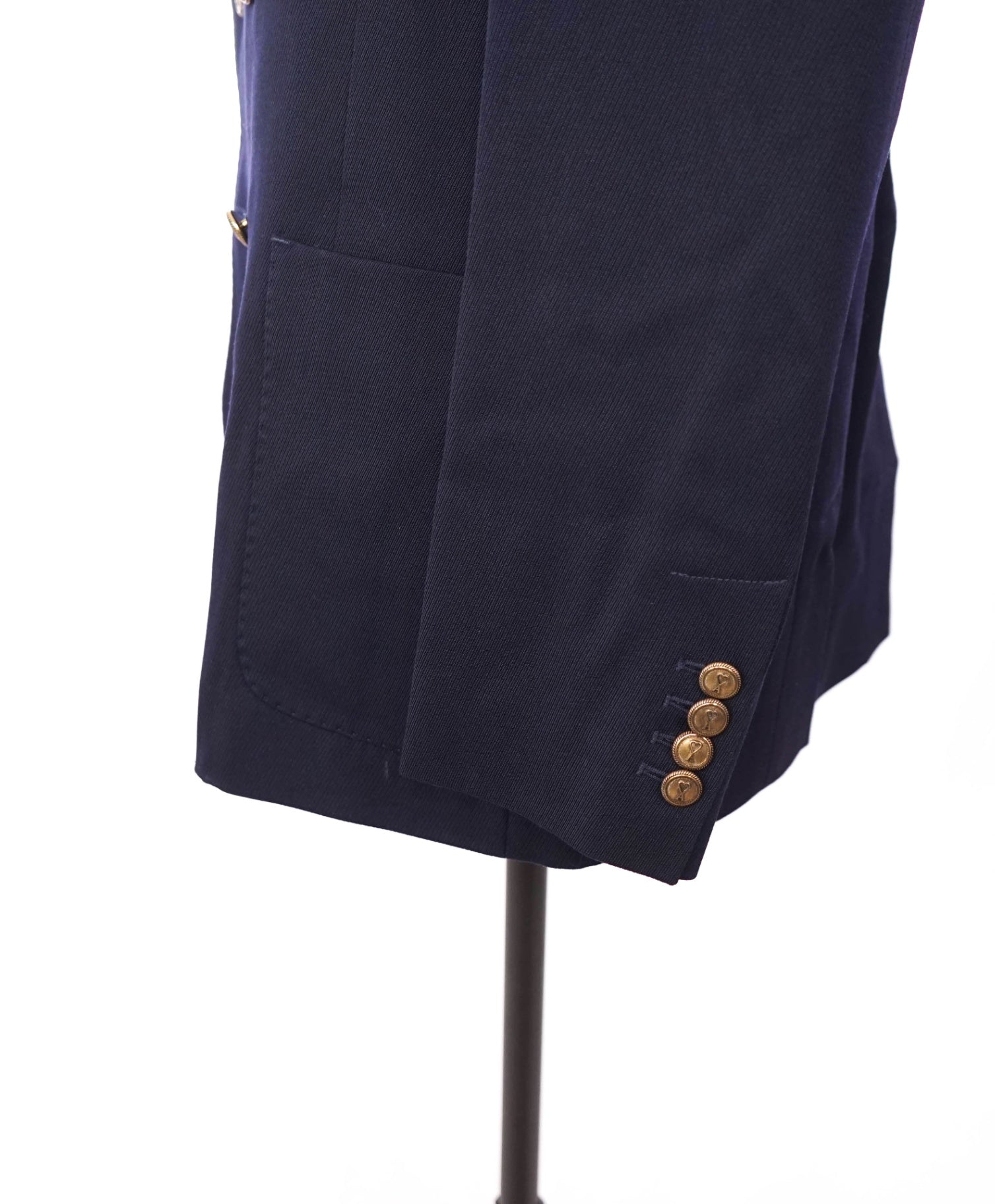 $1,345 AMI - Navy Blue Wool Double Breasted Blazer - 44R