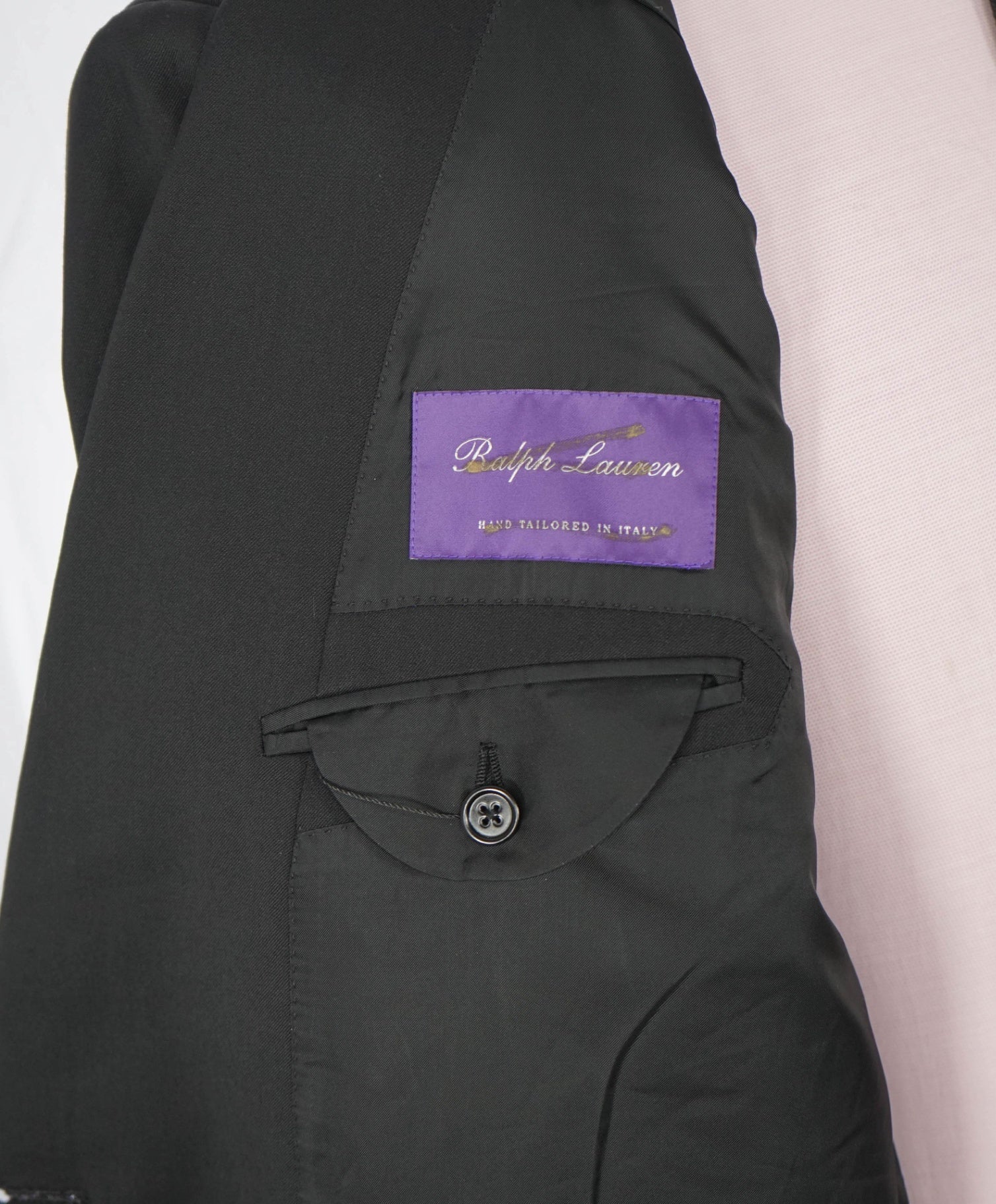 $5,995 RALPH LAUREN PURPLE LABEL - Black Double Breasted Blazer - 42R