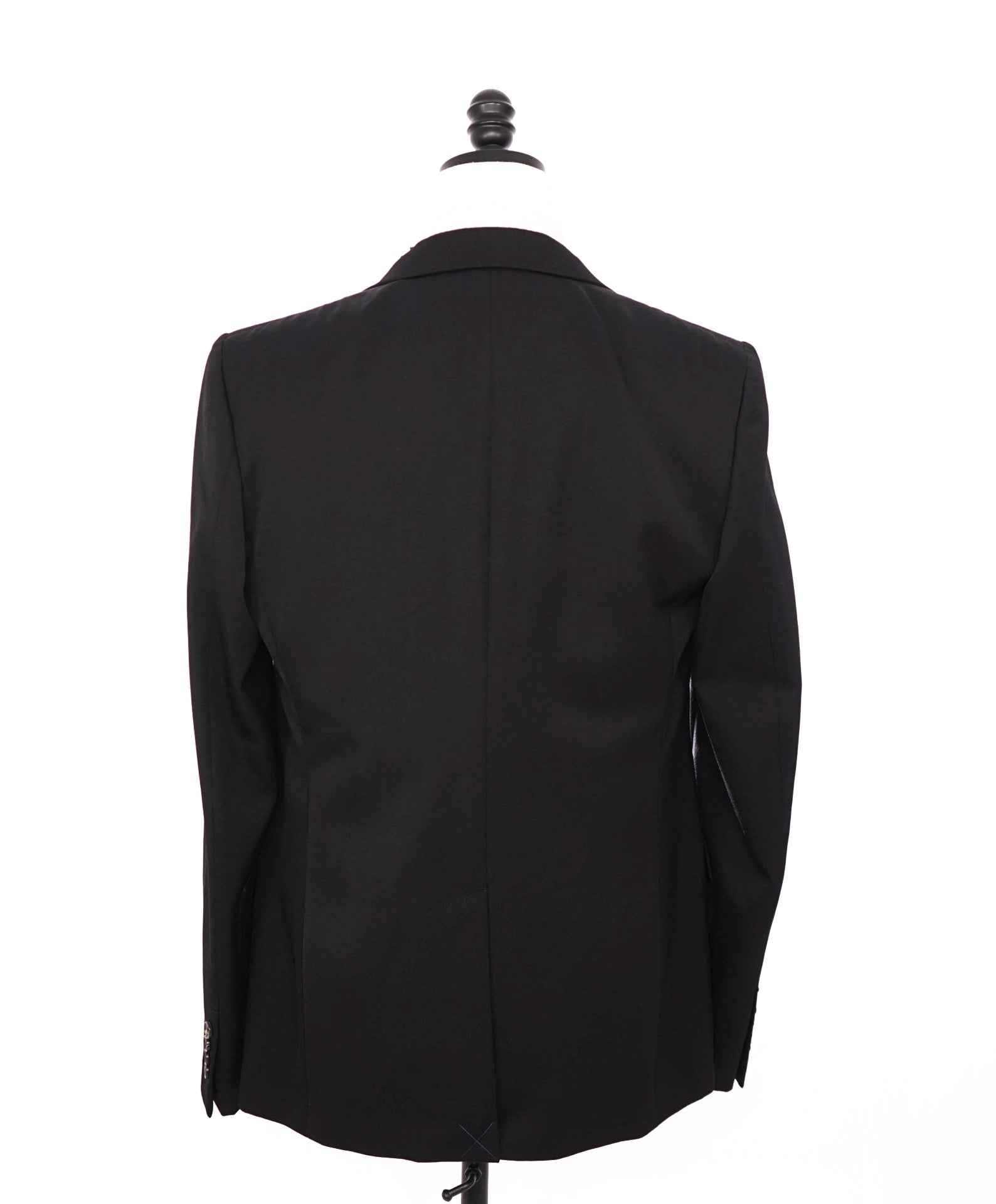 $3,550 LAVIN - Solid Black Embellished Applique Wool Dinner Jacket - 40R