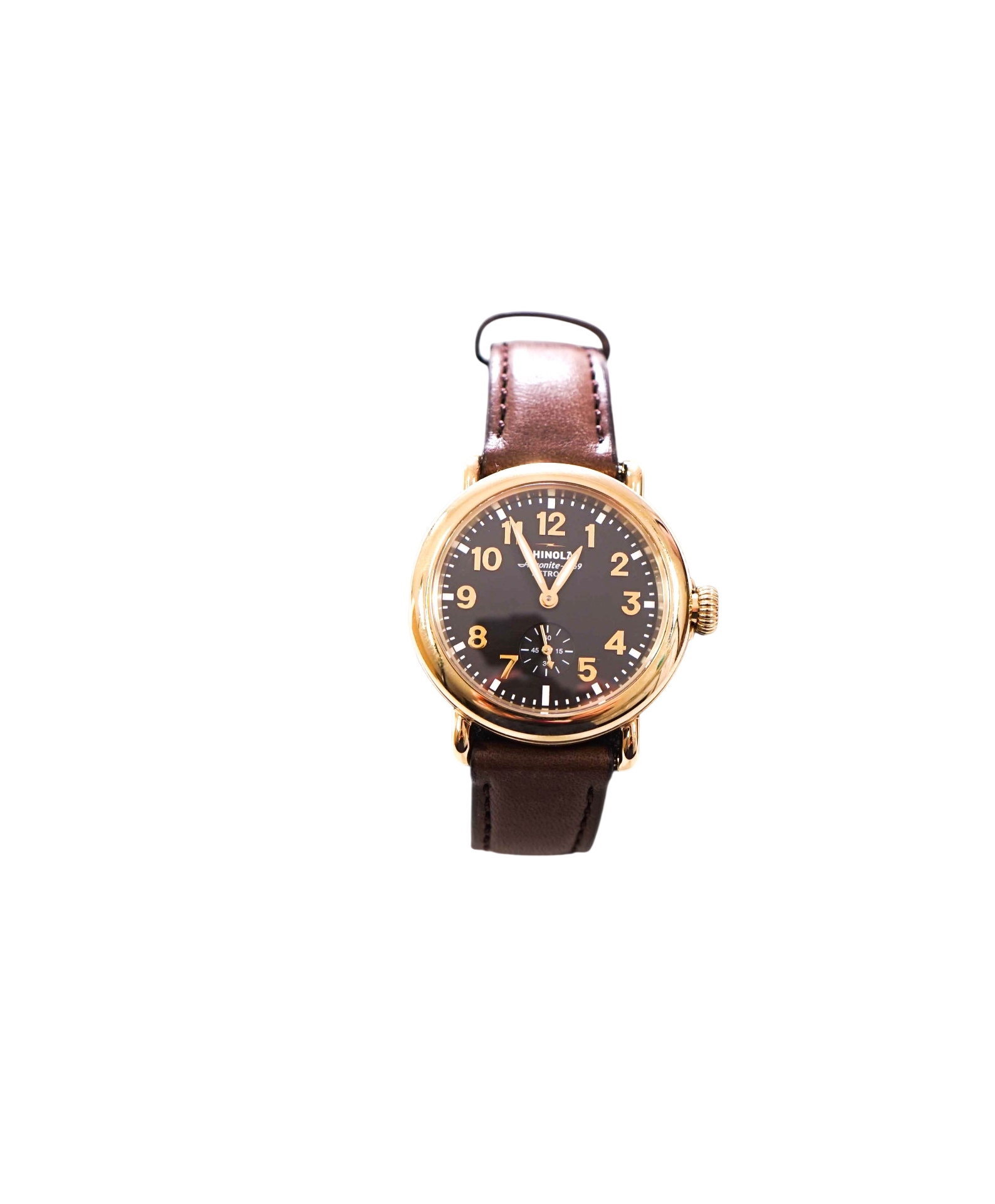 $695 SHINOLA - Gray/Brown American Leather Steel Watch - Unisex