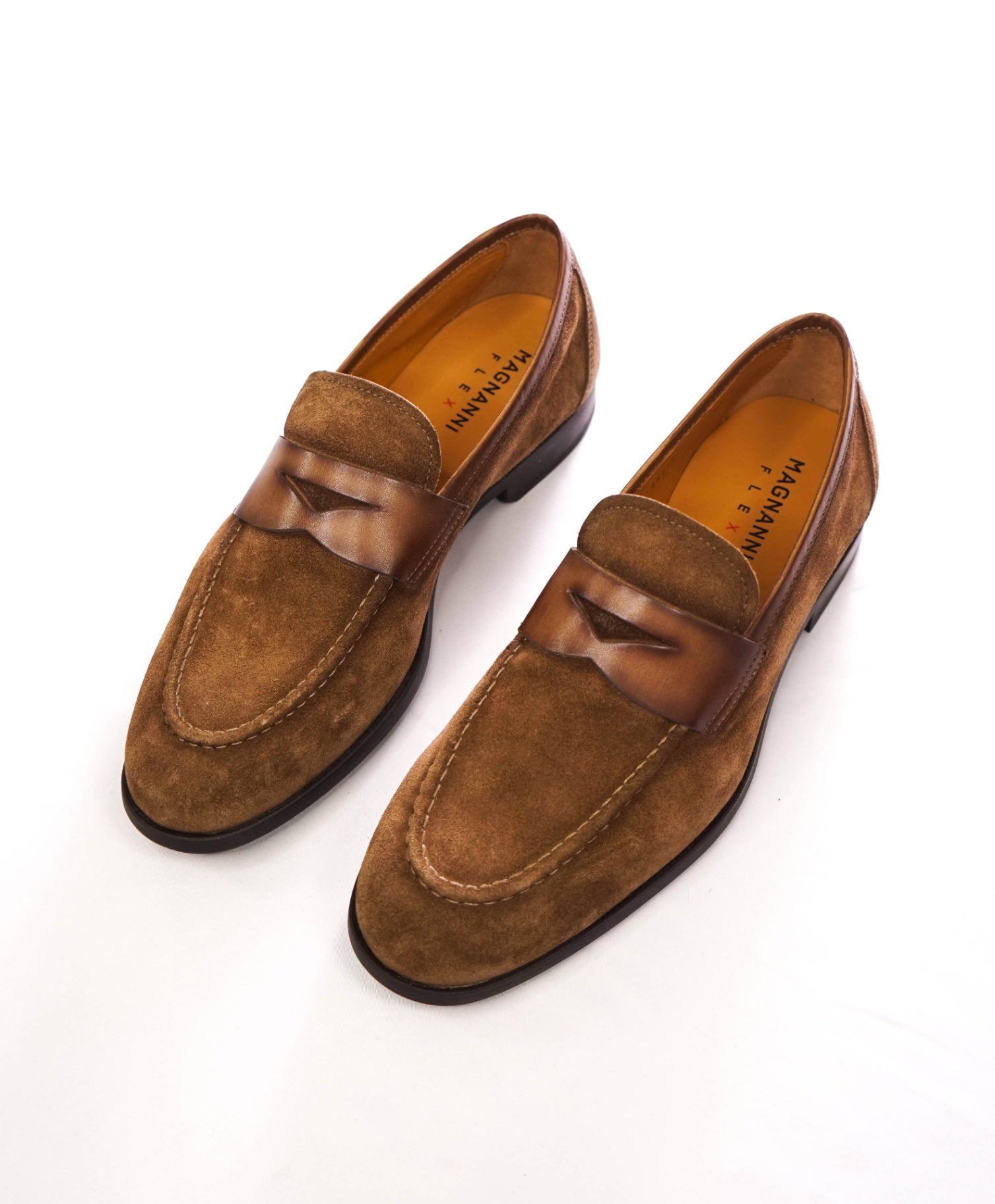 $595 MAGNANNI - Brown Suede "MAGICO" Penny Loafers - US 8 (41EU)