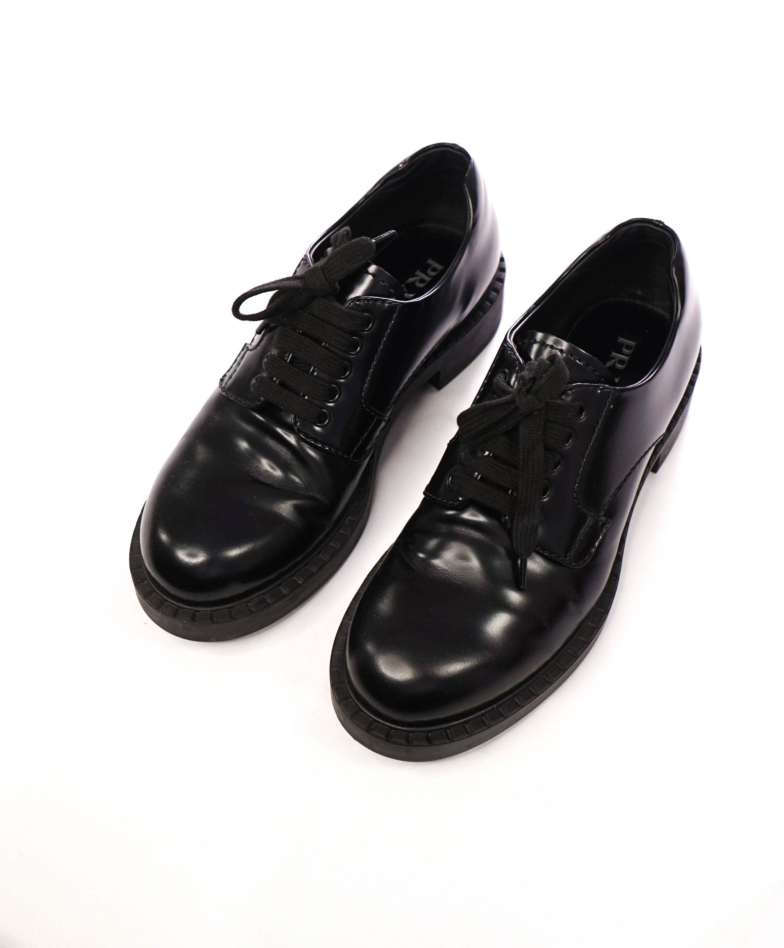 $1,150 PRADA - Black Leather Derby - US 8.5 (7.5UK)