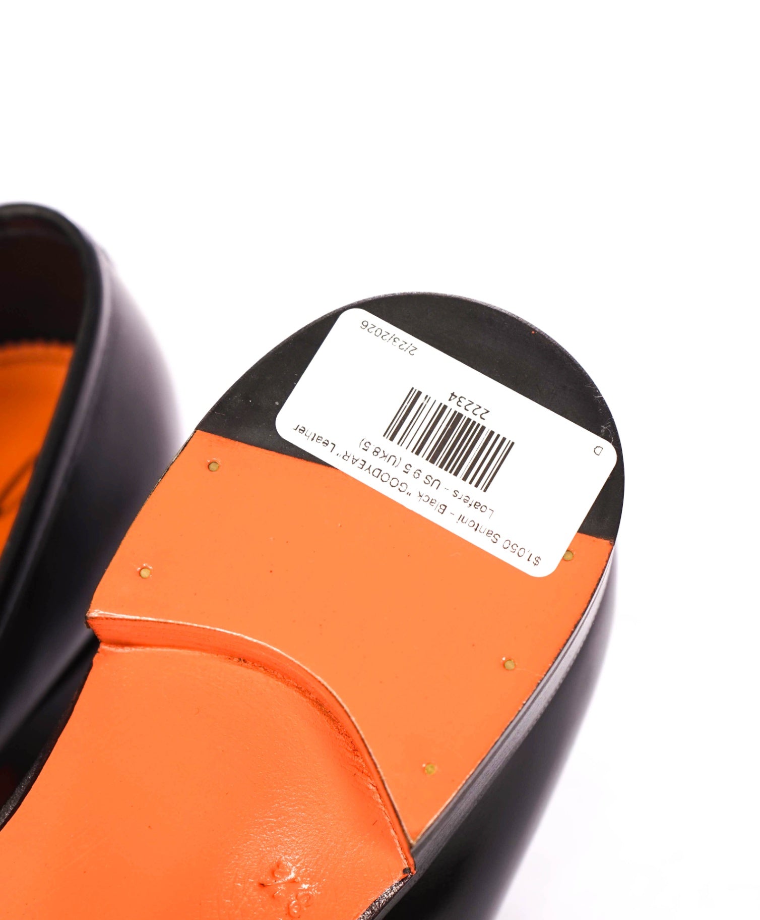 $1,050 Santoni - Black "GOODYEAR" Leather Loafers - US 9.5 (UK8.5)