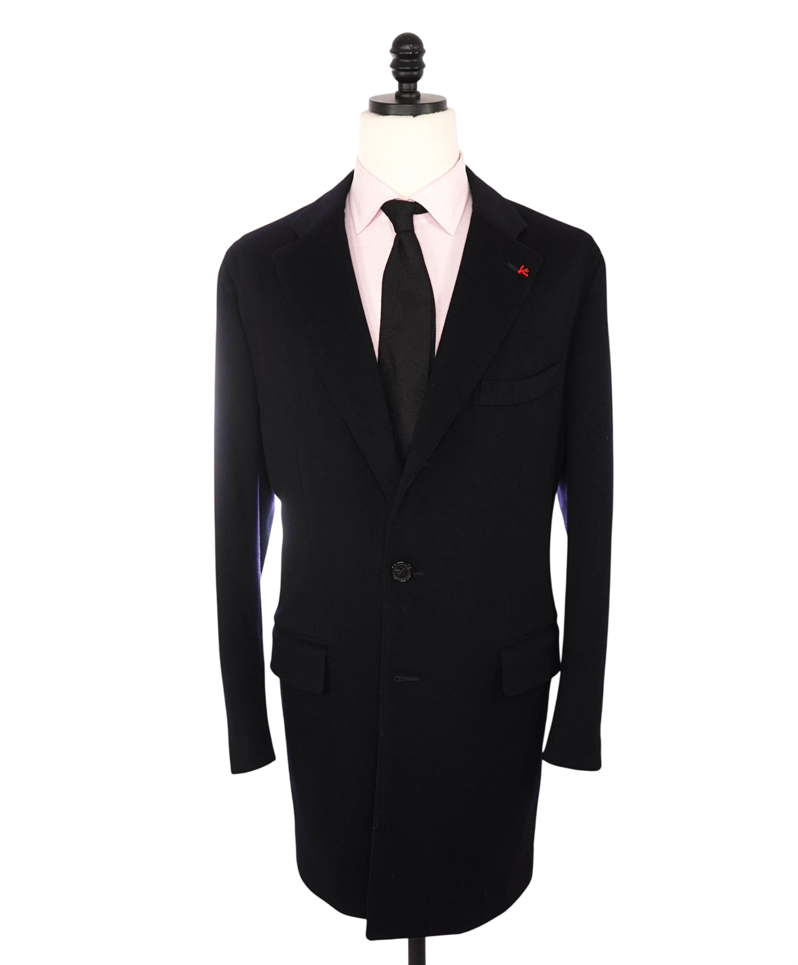 $6,995 ISAIA - Colorado Classic Navy Blue Beaver Wool Overcoat - 46R
