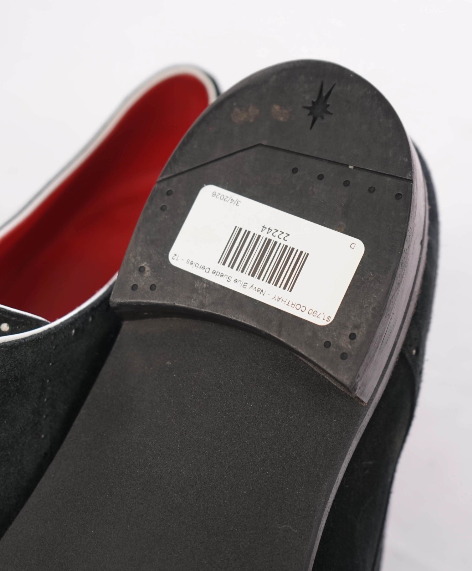 $1,790 CORTHAY - Black / White ARCA Suede Derbies - 12