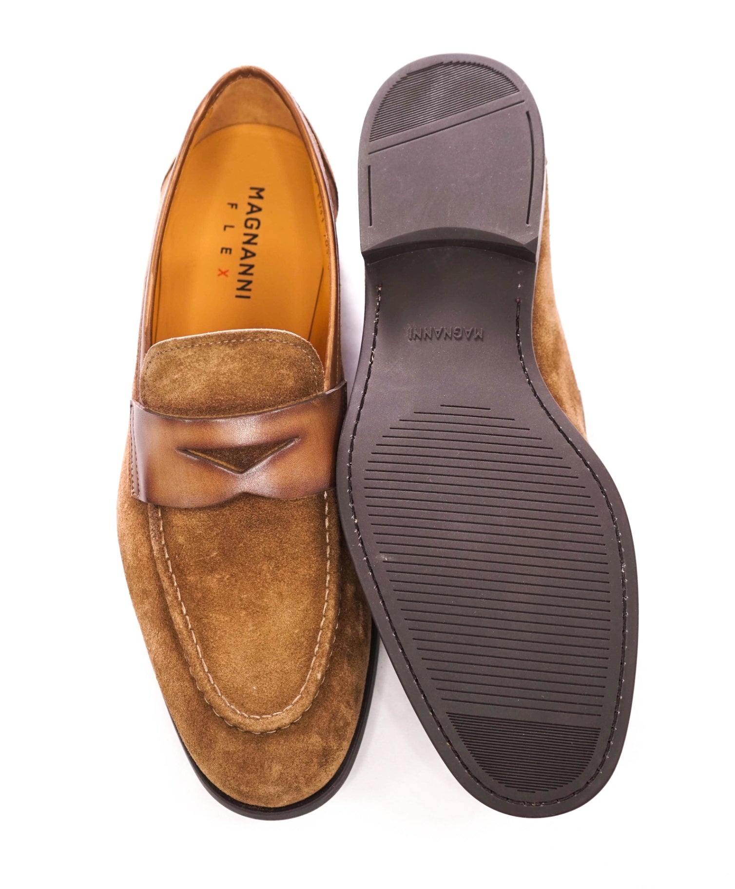 $595 MAGNANNI - Brown Suede "MAGICO" Penny Loafers - US 8 (41EU)