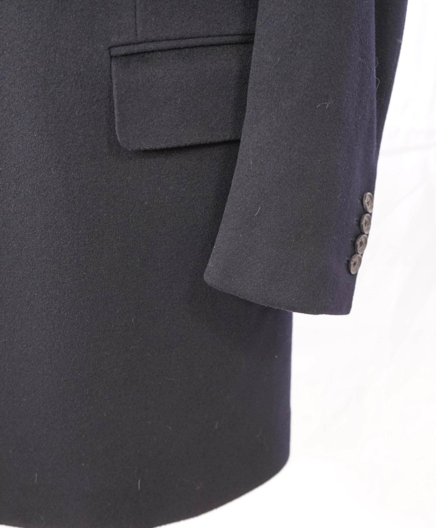 $6,995 ISAIA - Colorado Classic Navy Blue Beaver Wool Overcoat - 46R