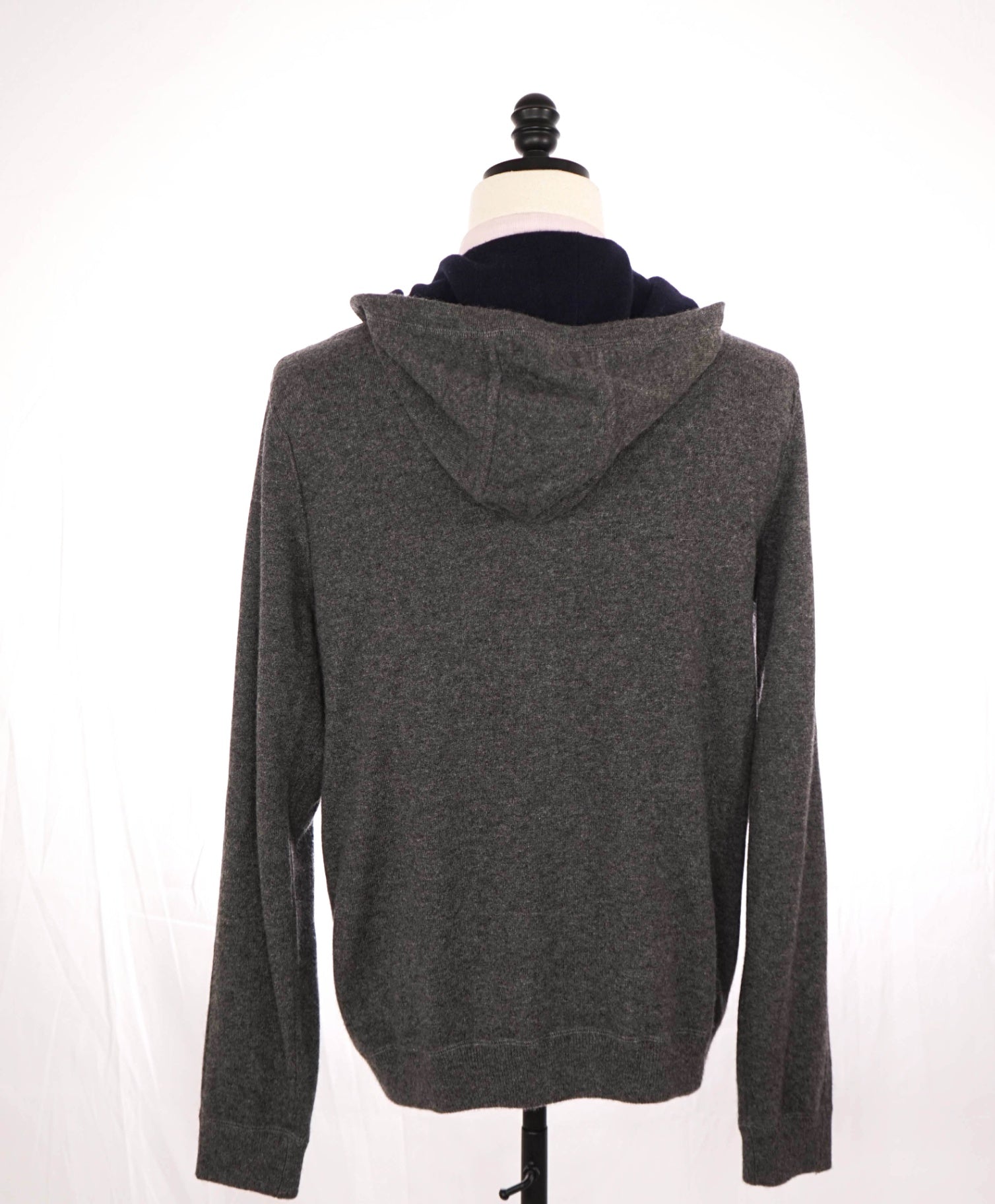 $570 VINCE - Solid Gray 100% Cashmere Zip-Up Hoodie - L