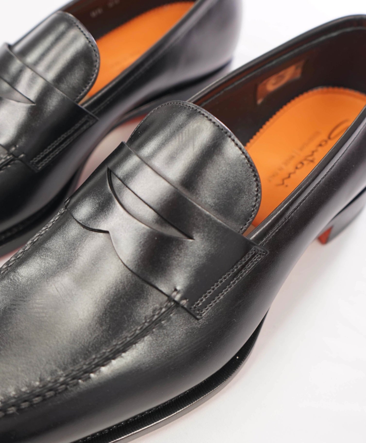 $1,050 Santoni - Black "GOODYEAR" Leather Loafers - US 9.5 (UK8.5)