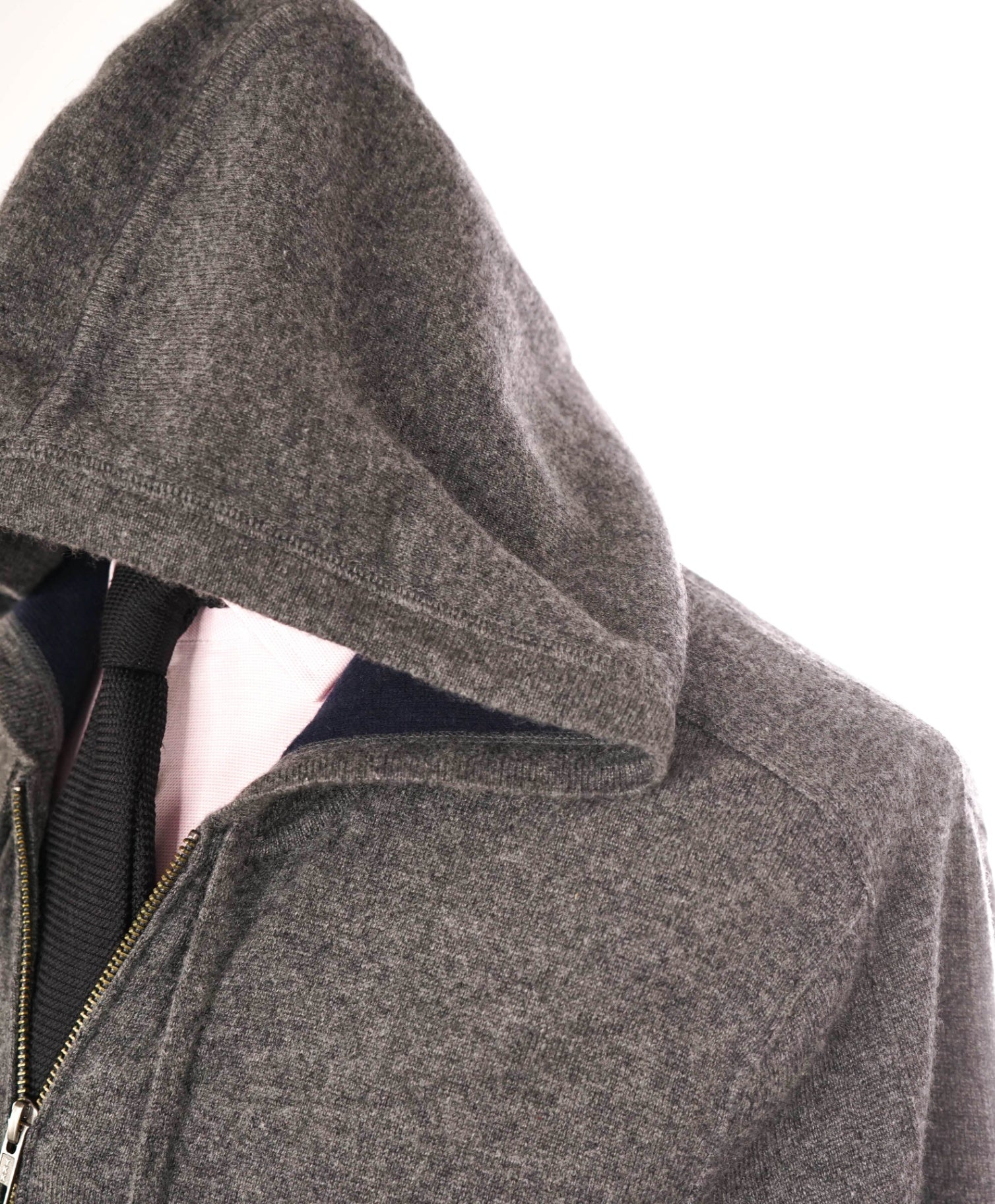 $570 VINCE - Solid Gray 100% Cashmere Zip-Up Hoodie - L
