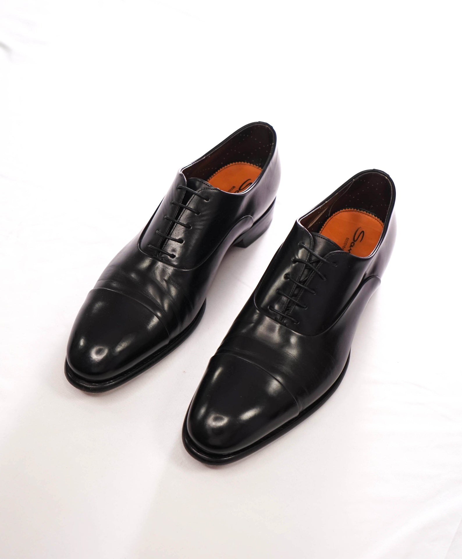 $1,320 SANTONI - GOODYEAR *ISAAC* Black Oxfords - US 12 (11UK)
