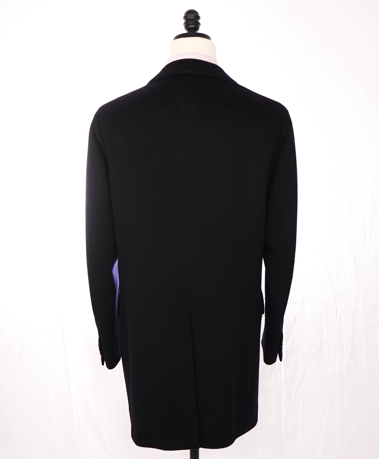 $6,995 ISAIA - Colorado Classic Navy Blue Beaver Wool Overcoat - 46R