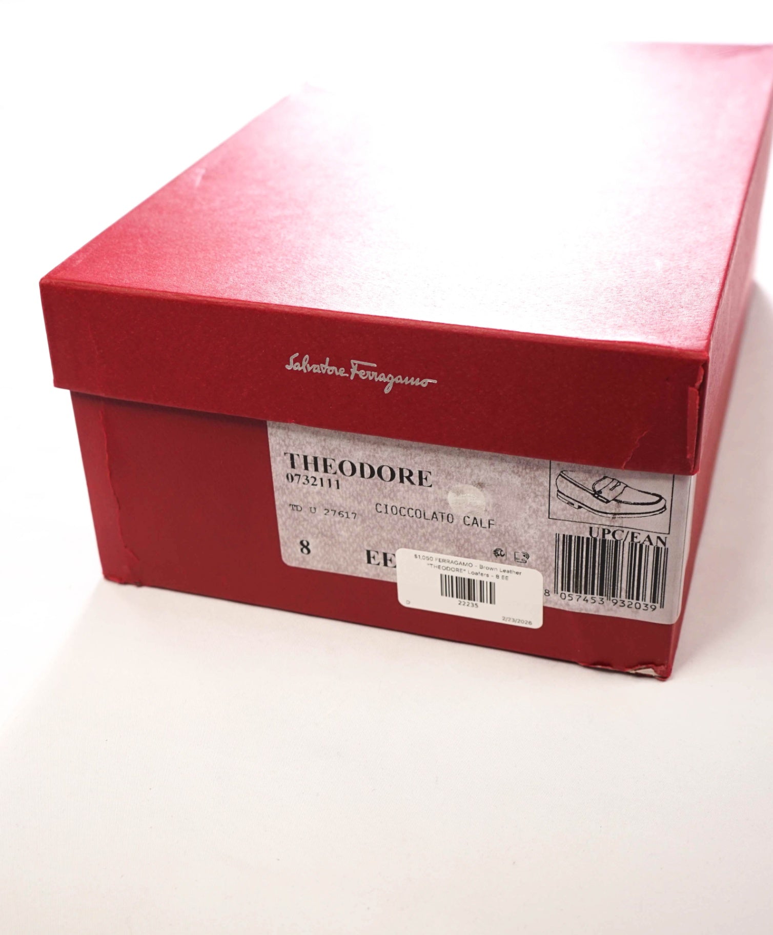 $1,050 FERRAGAMO - Brown Leather "THEODORE" Penny Loafers - 8 EE