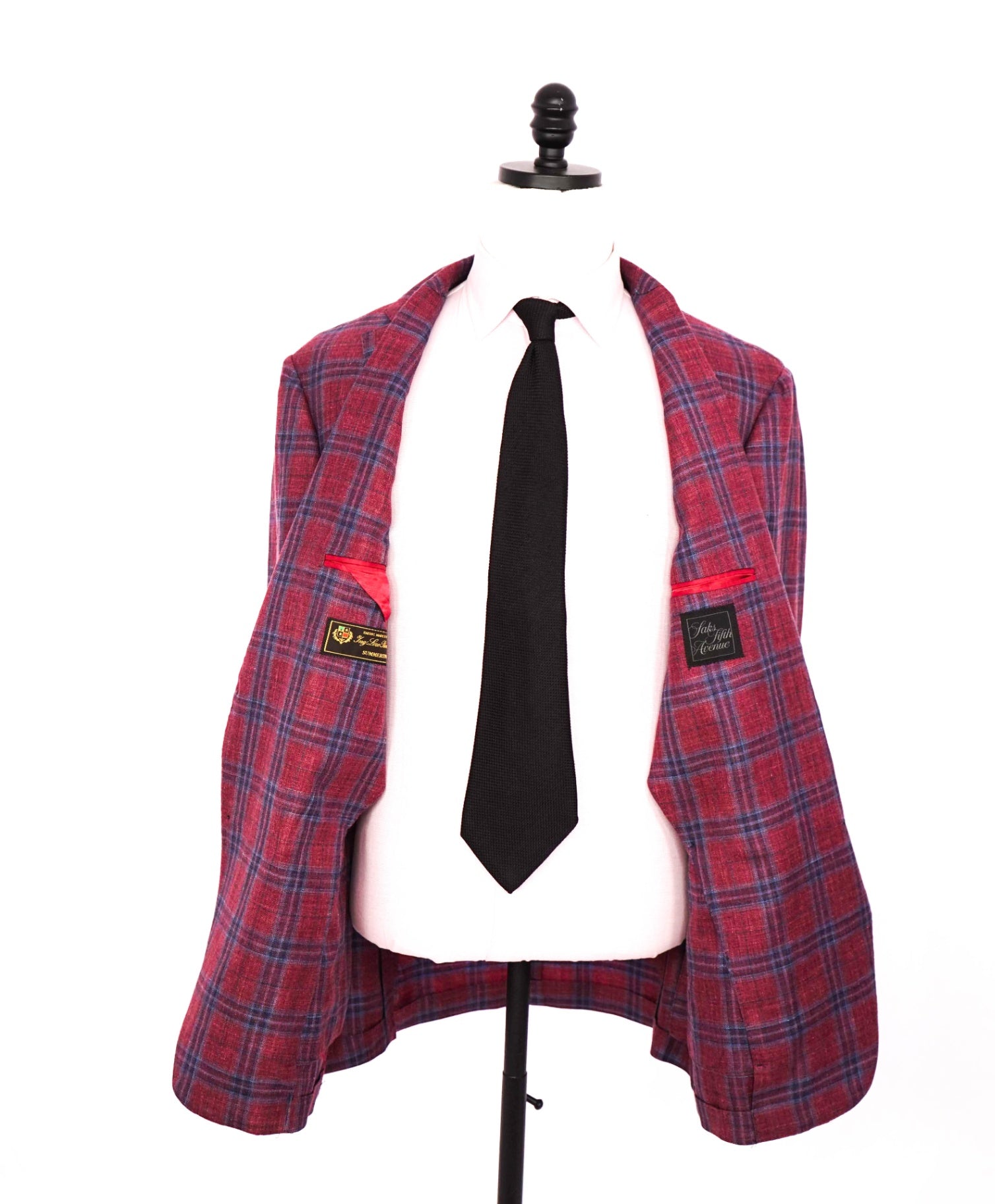 $1,098 LORO PIANA For SAKS 5TH AVE - Red/Blue "Summertime Blazer - 46R