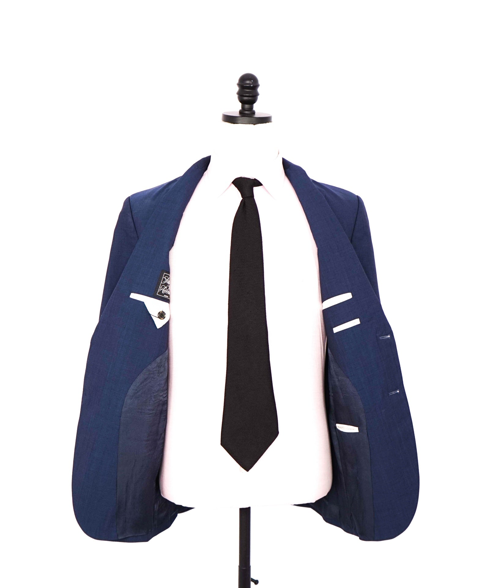 $995 SAKS FIFTH AVENUE - Navy Blue Wool Blazer - 40S