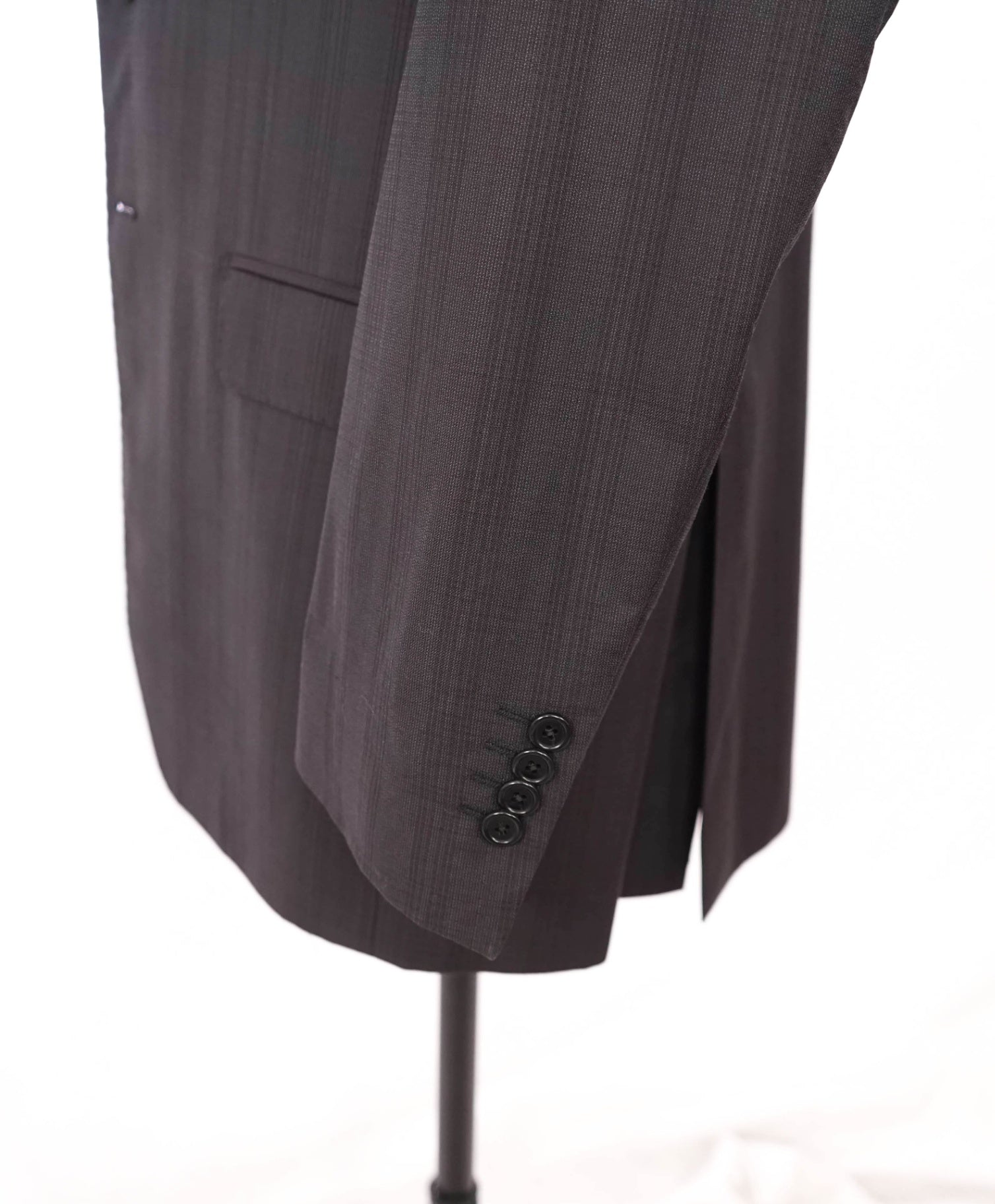 $995 ZEGNA for SAKS 5TH AVENUE - Dark Gray Plaid Wool Blazer - 44L