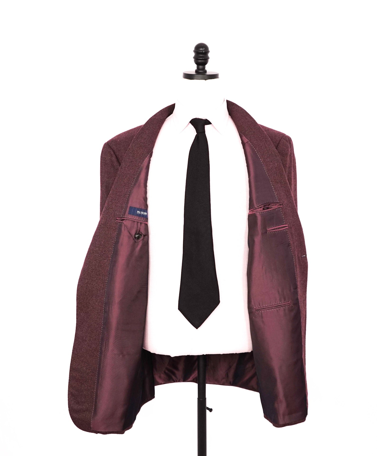 $2,295 PAL ZILERI - Plum Cashmere/Silk Textured Blazer - 46R