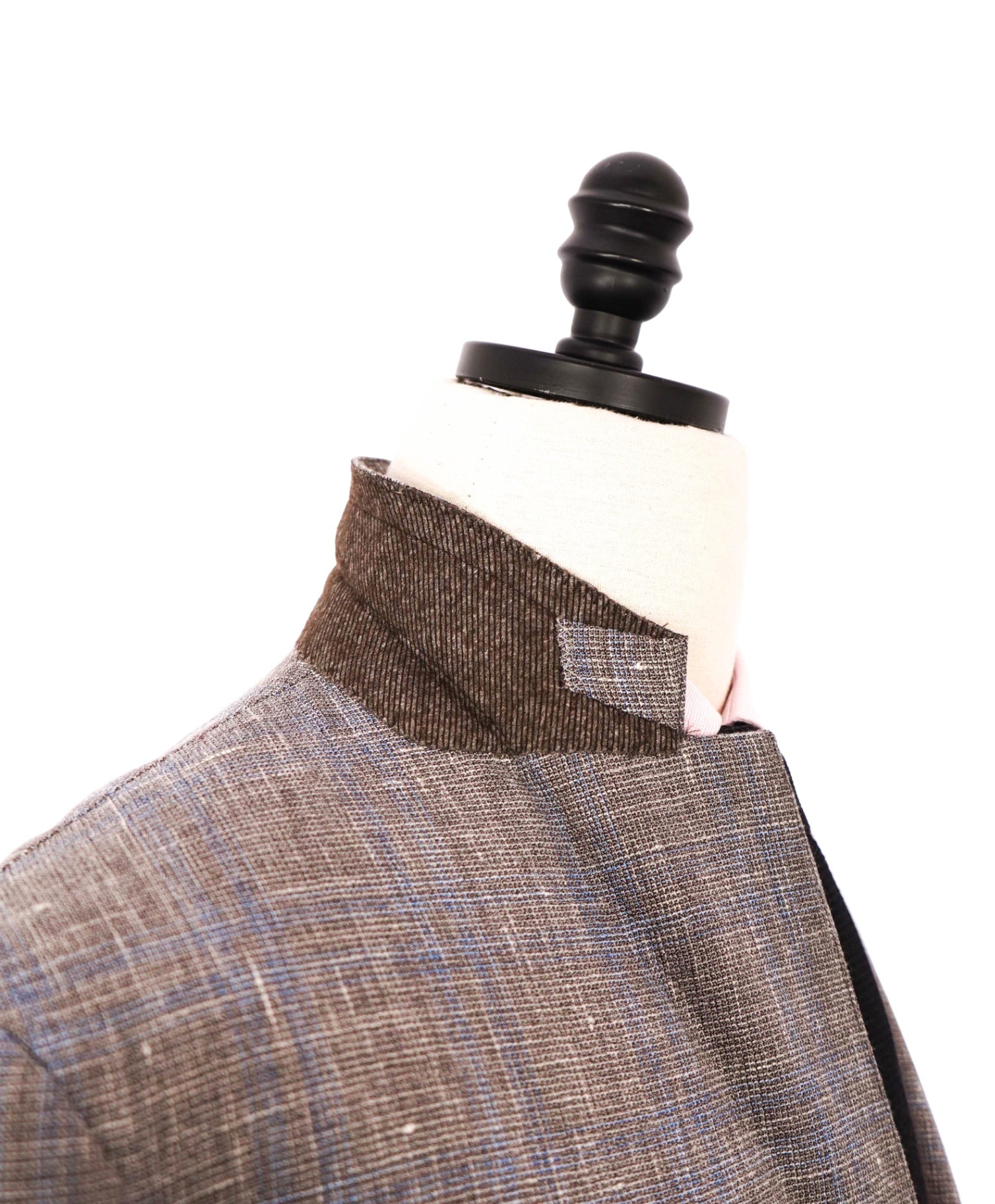$2,695 ZEGNA - Gray/Blue Plaid Wool/Silk/Linen Blazer - 46R