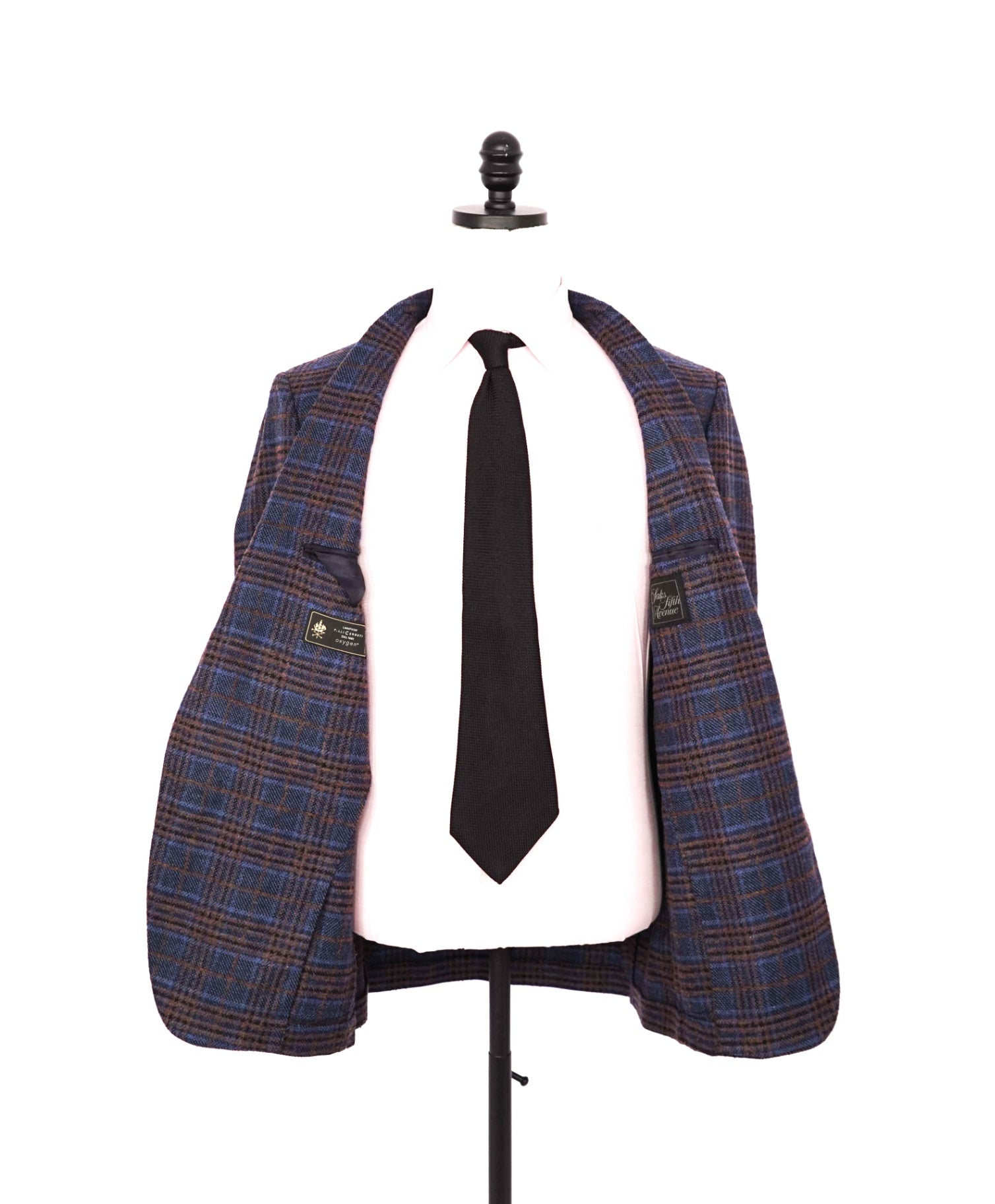 $1,295 CERRUTI For SAKS 5TH AVENUE - Blue/Brown Cashmere Blazer - 40R