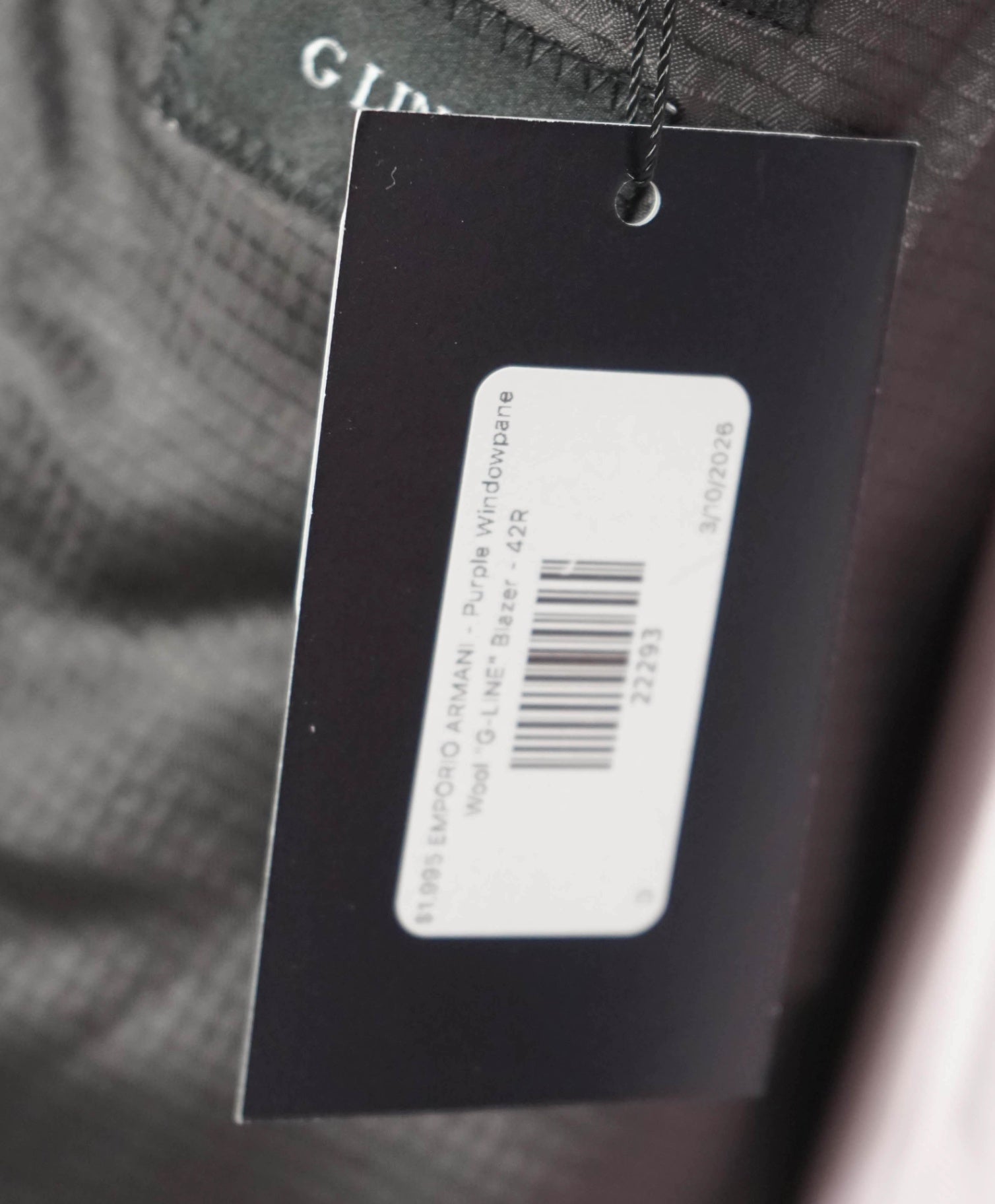 $1,995 EMPORIO ARMANI - Purple Wool "G-LINE" Blazer - 42R
