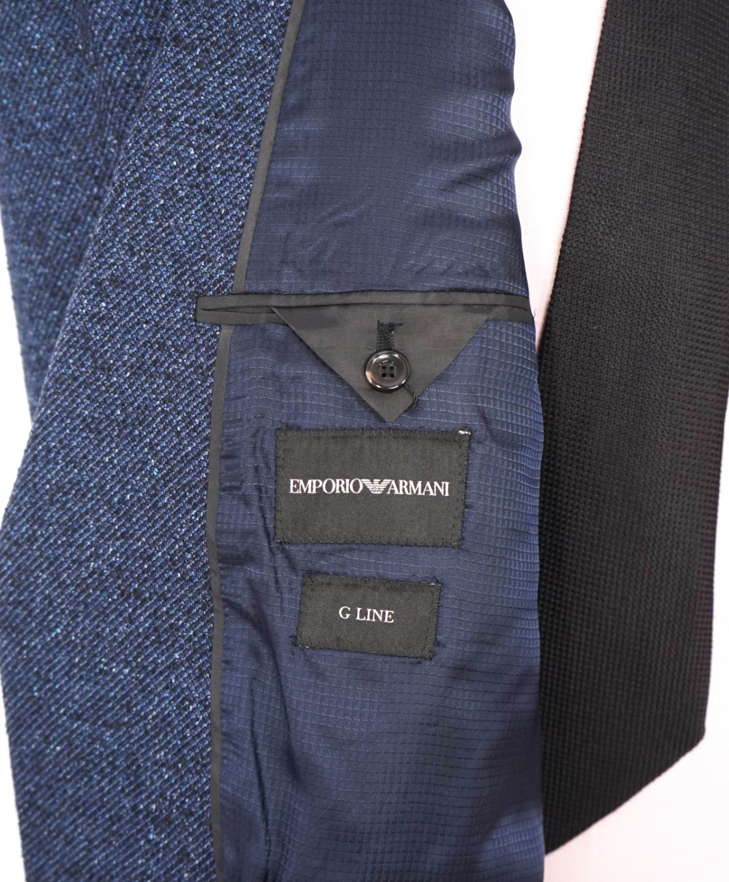 $1,595 EMPORIO ARMANI - Navy Blue Wool/Silk G-Line Blazer - 48R