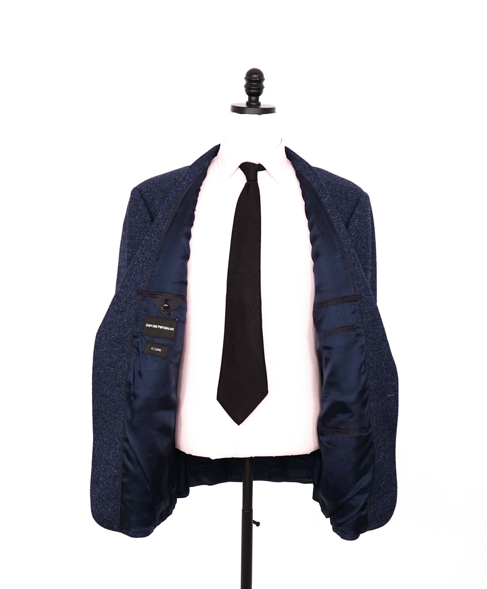 $1,595 EMPORIO ARMANI - Navy Blue Wool/Silk G-Line Blazer - 48R