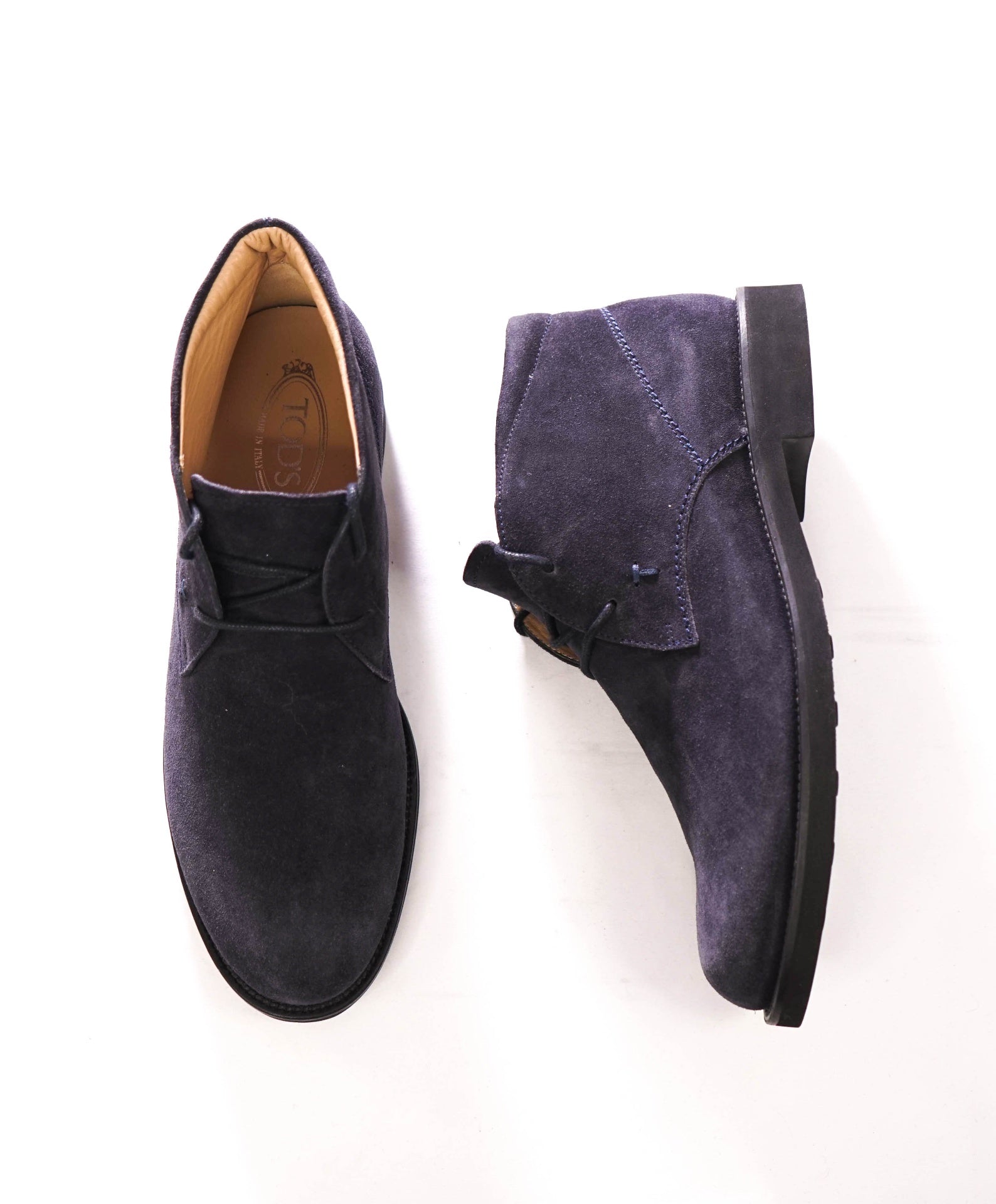 $700 TOD'S - Navy Blue Suede Chukka Boot - US 9 (UK8)