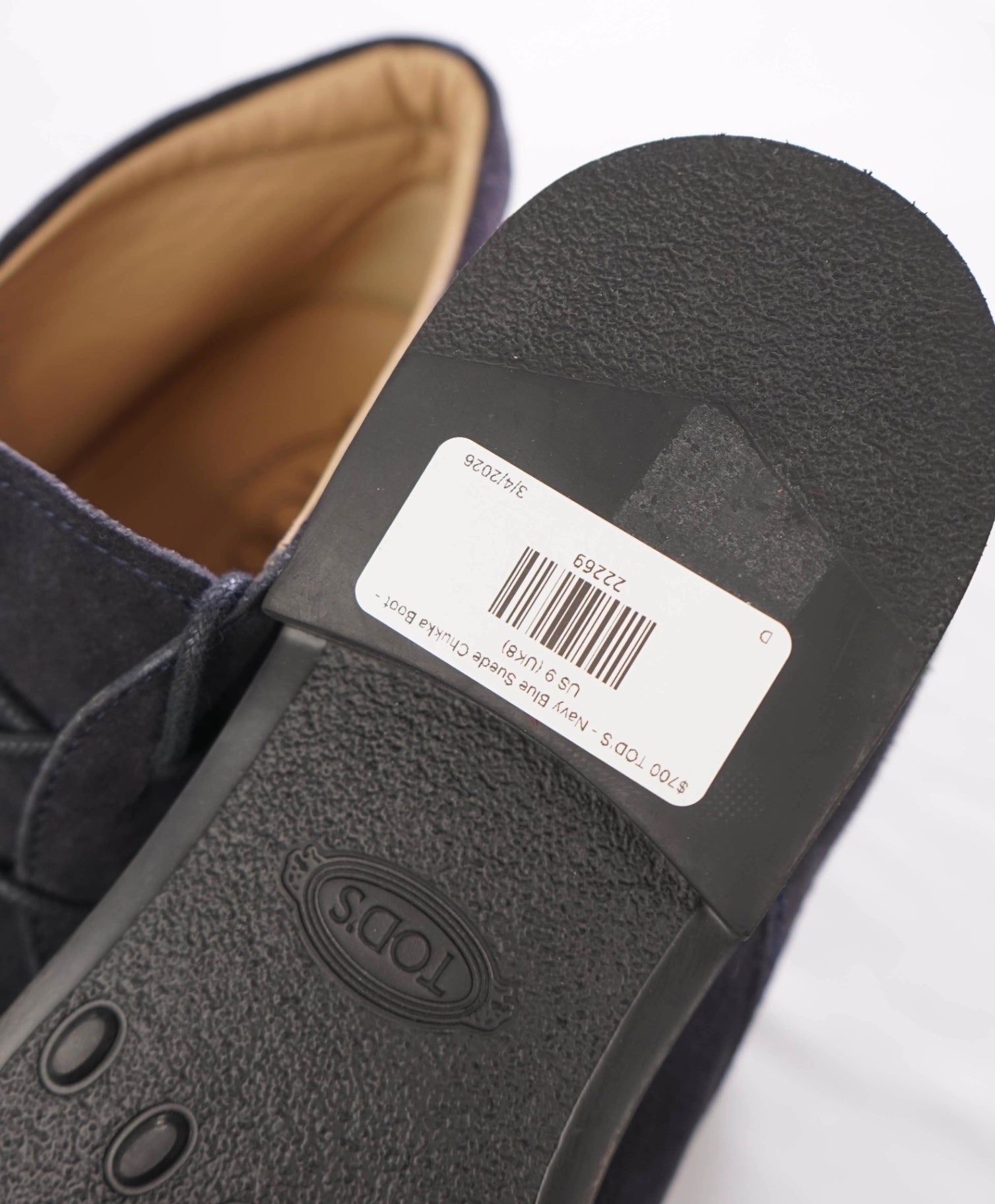 $700 TOD'S - Navy Blue Suede Chukka Boot - US 9 (UK8)