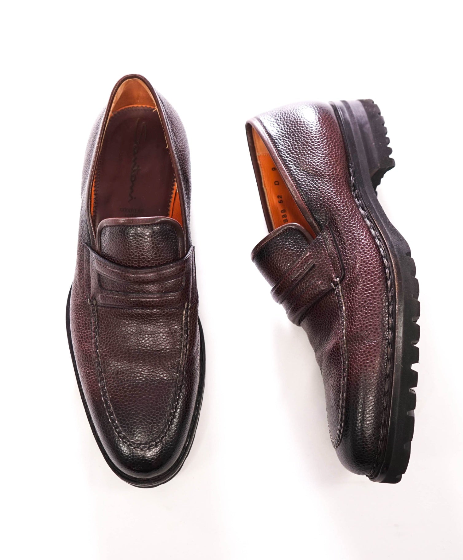 $1,350 SANTONI - GOODYEAR Norwegian Welt Loafers - US 10 (UK9)