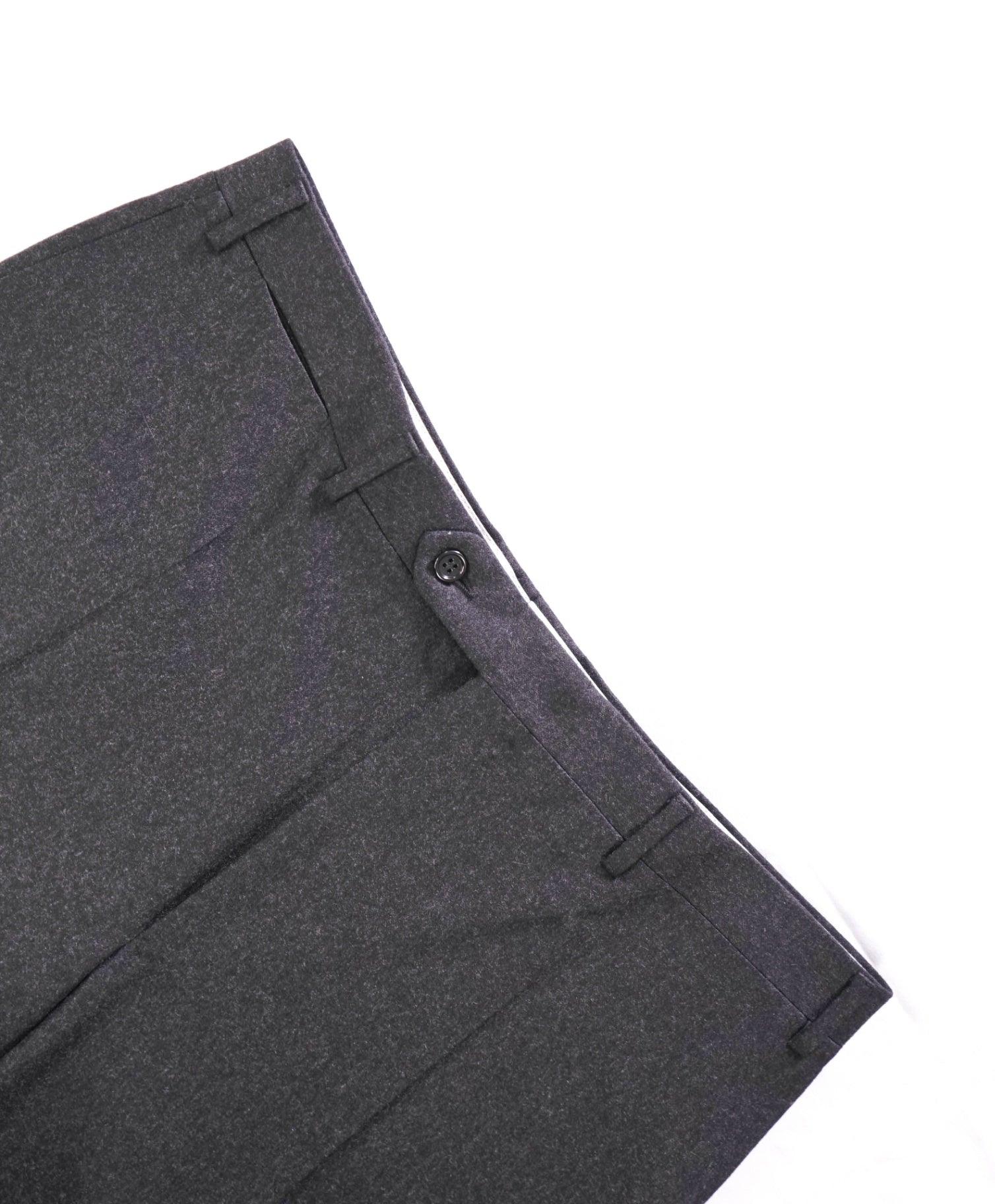 $625 CANALI - Solid Dark Gray Flannel Wool Pants - 37W