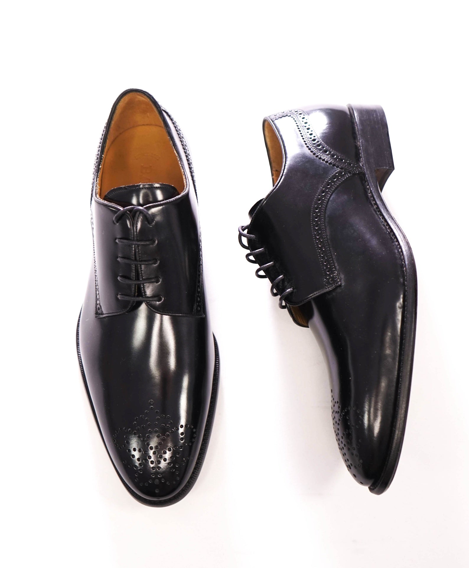 $500 BALLY - Black Leather Derby - US 7.5 (6.5UK)