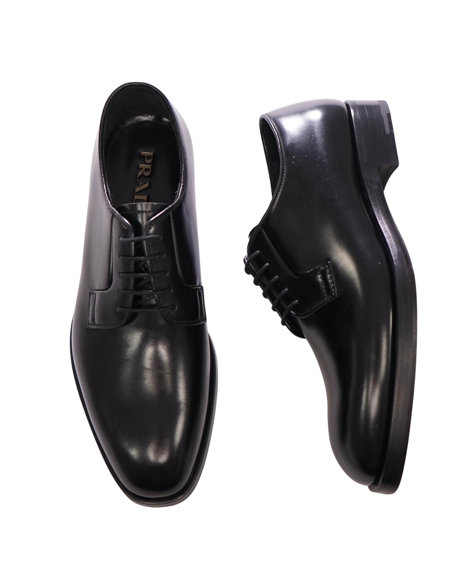 $1,150 PRADA - Black Leather Derby - US 8 (7UK)