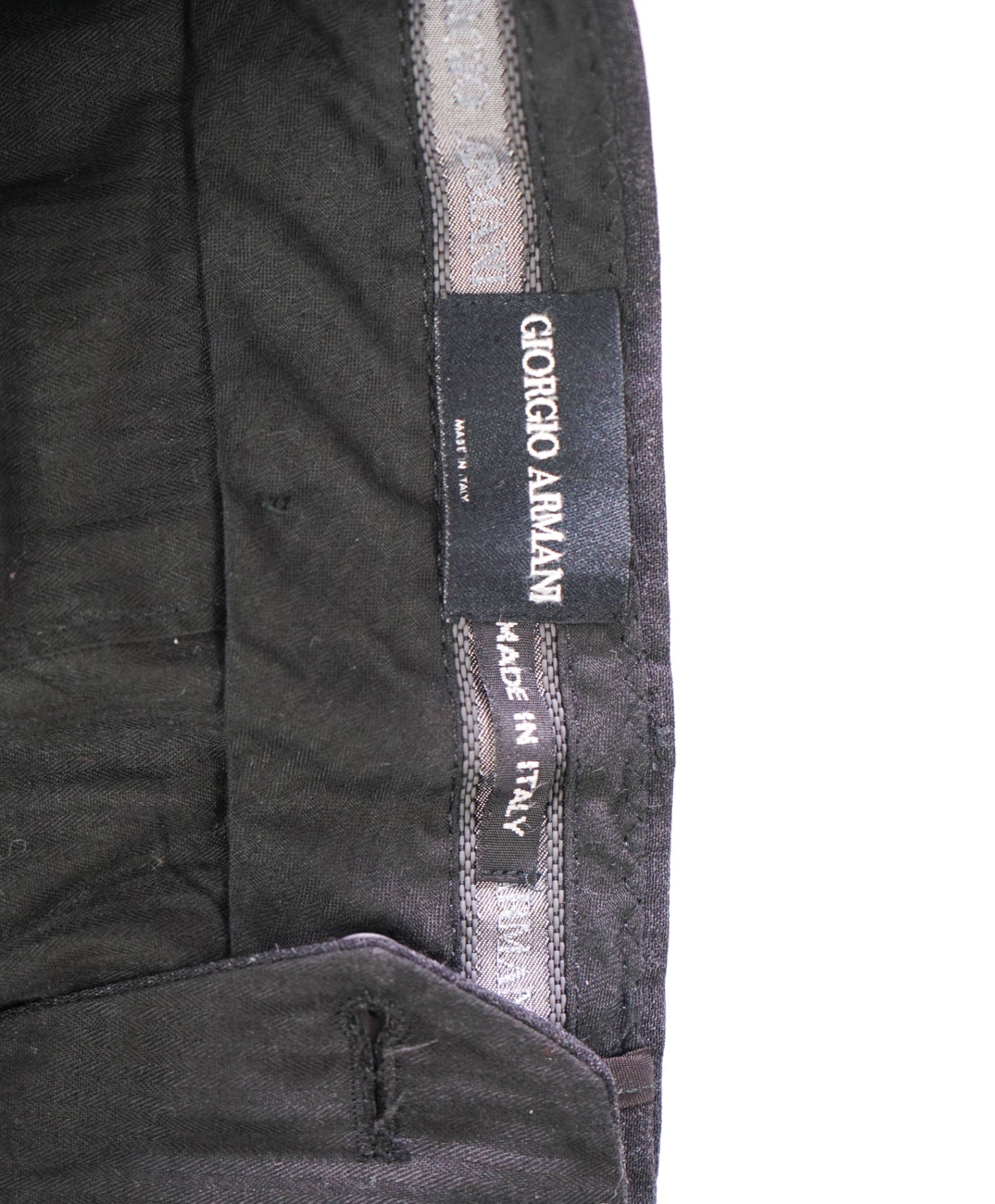 $895 GIORGIO ARMANI - Solid Dark Gray Wool Pants - 41W