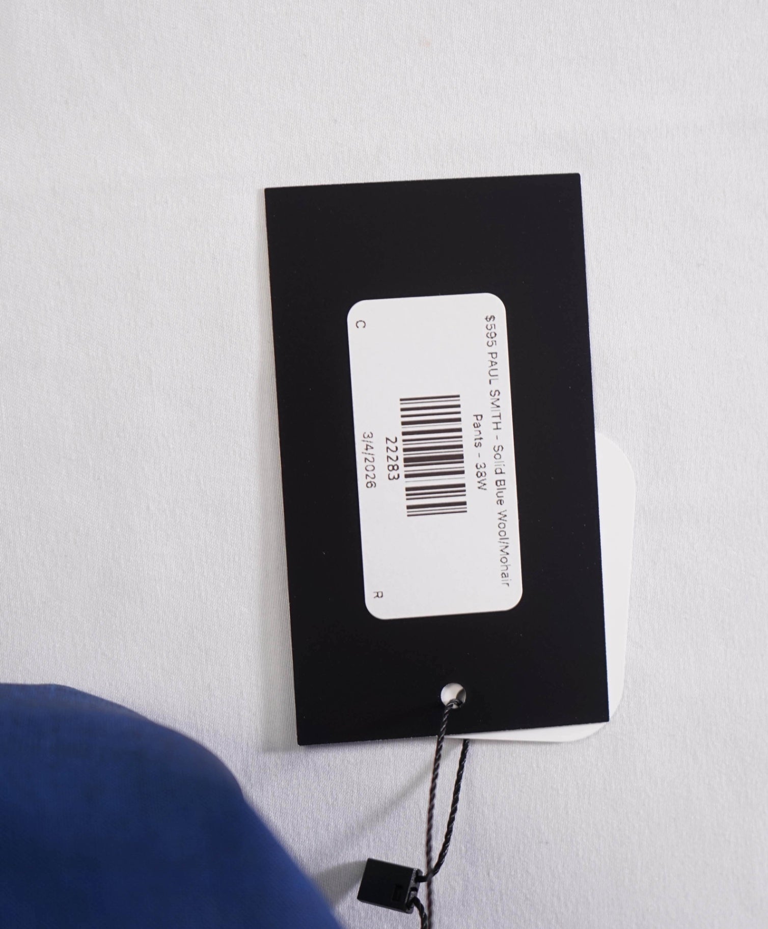 $595 PAUL SMITH - Solid Bold Blue Wool/Mohair Pants - 38W