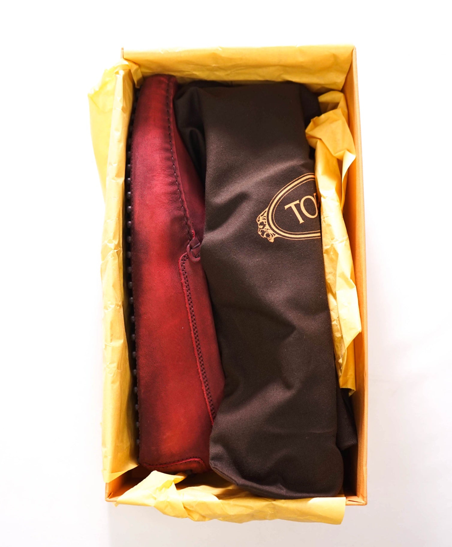 $975 TOD'S - Red Suede GOMMINI Driving Loafers - US 12.5 (11.5UK)