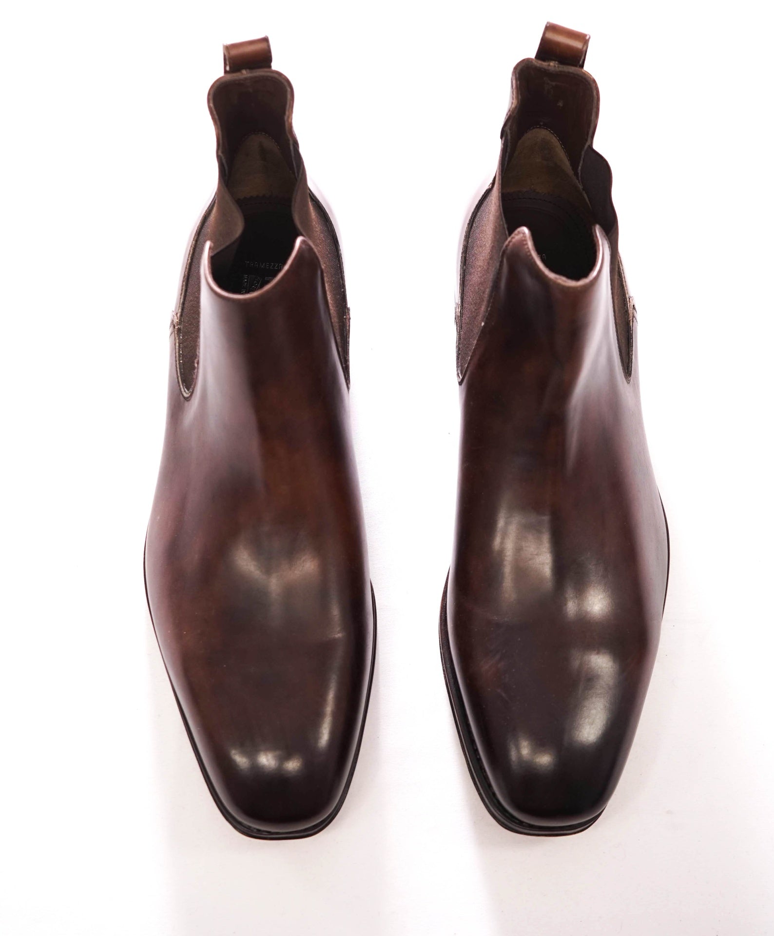 $1,450 FERRAGAMO "TRAMEZZA" - Brown Leather Chelsea Boots - 13 3E