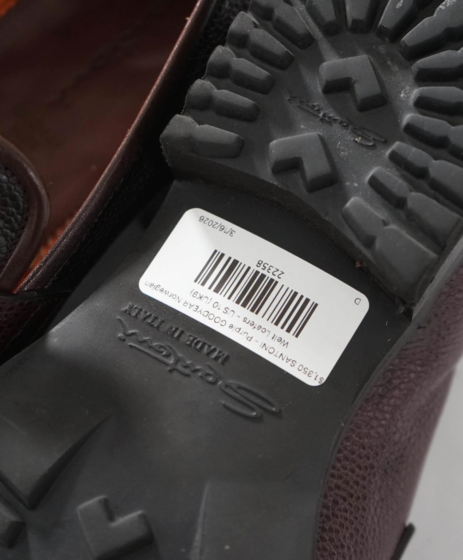 $1,350 SANTONI - GOODYEAR Norwegian Welt Loafers - US 10 (UK9)